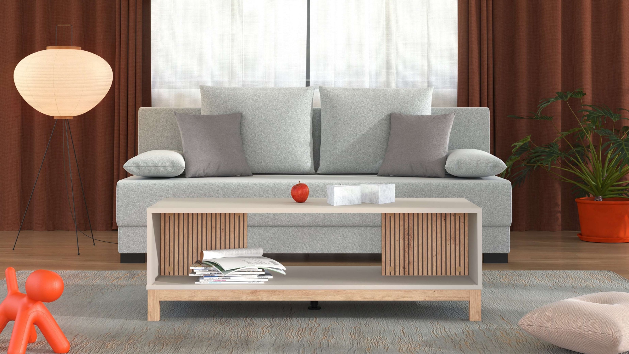 Home affaire Table basse »Essex, Wohnzimmertisch, Sofatisch, Beistelltisch, Kaffeetisch« Chêne Artisan & rayures noires, profil MDF, ABS 1mm, moderne