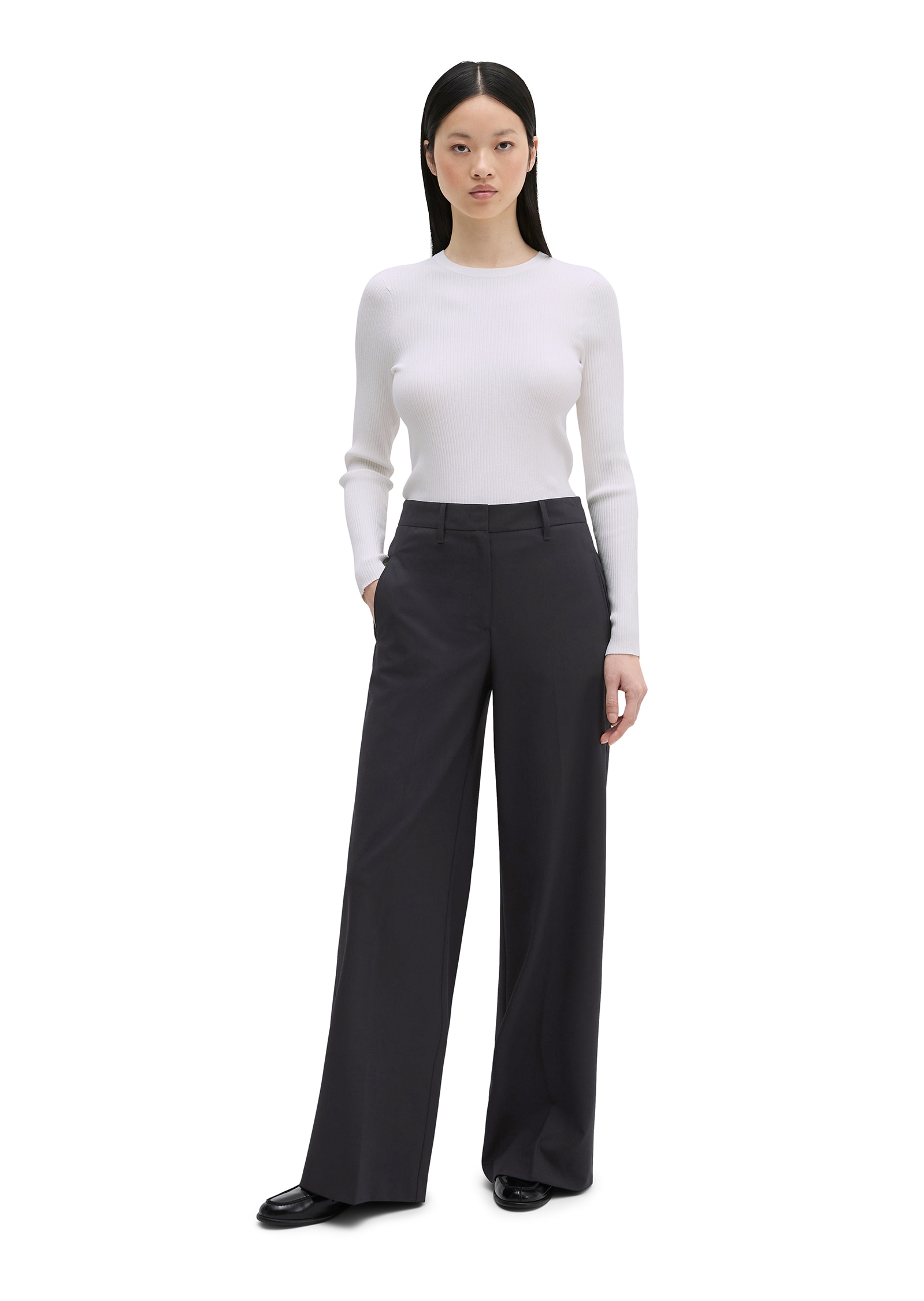 Marc O'Polo Pantalon de costume »DFB Travel Collection«  en Wool-Stretch, hauteur de taille normale