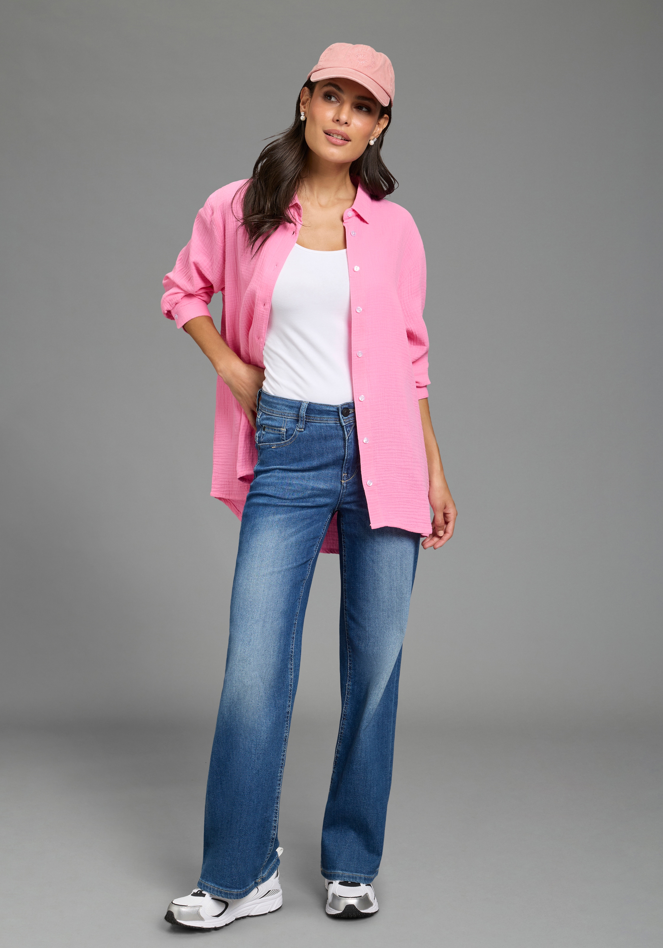 Laura Scott Chemisier long in Musselin-Qualität