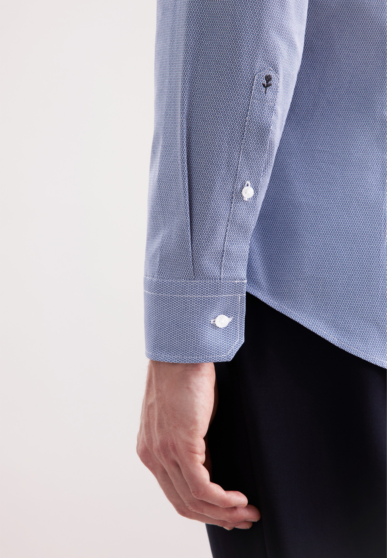 seidensticker Chemise d'affaires »Schwarze Rose« Slim 1/1 Kentkragen Druck