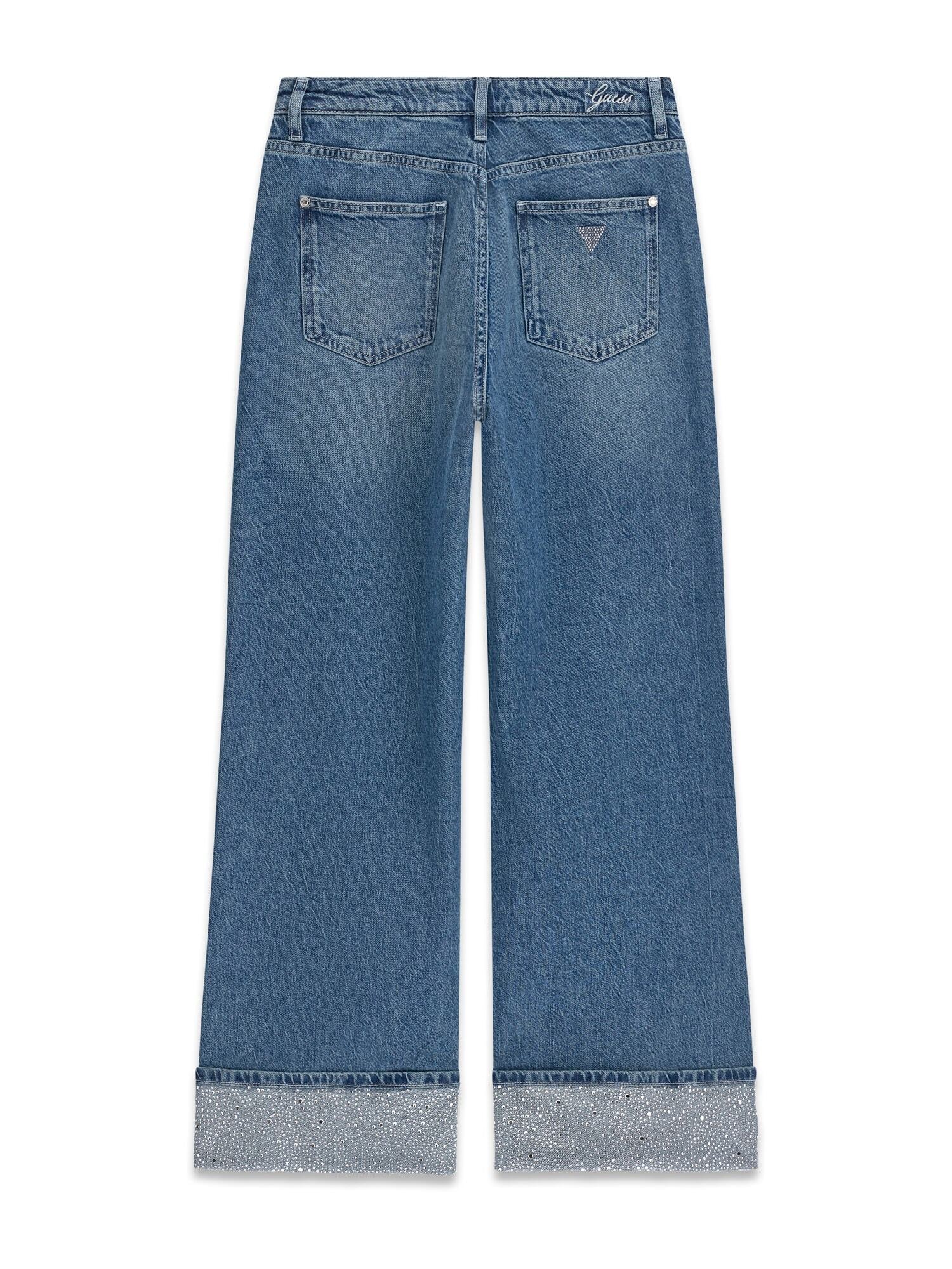 Guess Jeans large »REY WIDE LEG« mit verziertem Umschlagsaum, Palazzo