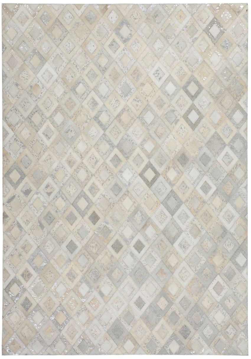 Kayoom Teppich »Spark 110« rechteckig 8 mm Höhe 100% Leder, metallische Effekte, handgenähtes Unikat