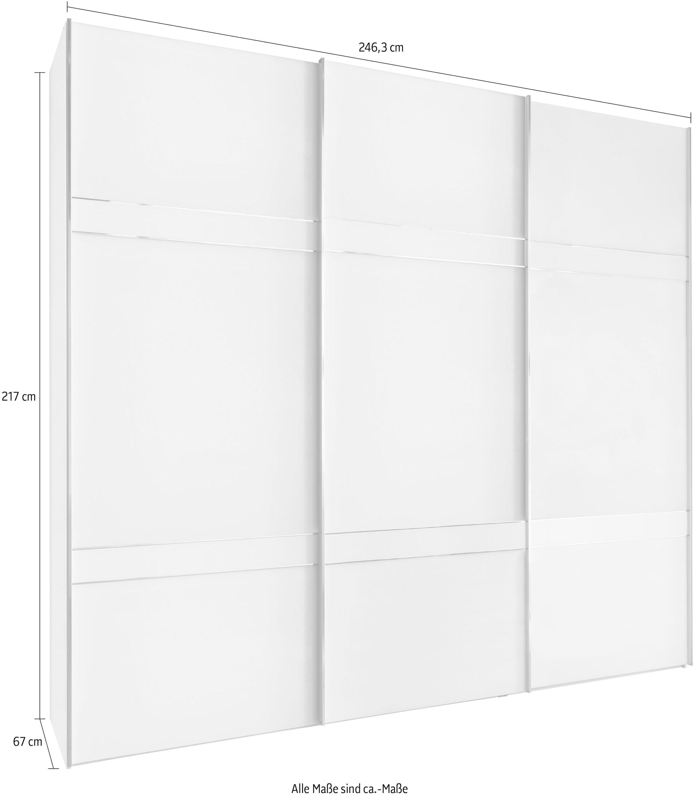 WIEMANN Armoire à portes coulissantes »Rialto« hochwertige Glasfront mit Querriegeln