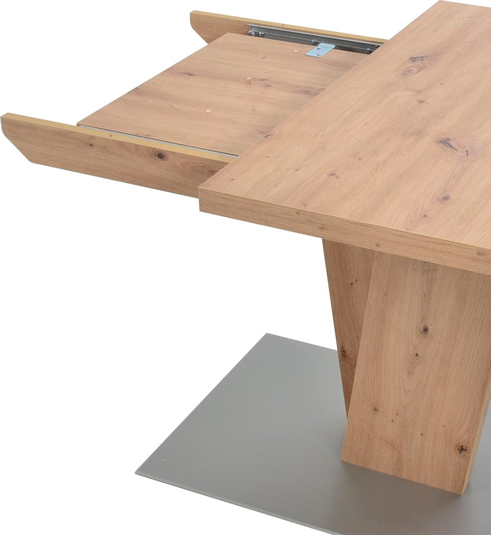 K+W Komfort & Wohnen Esstisch »Giacomo II Ausziehtisch« Artisan Eiche Nachbildung, mit Schiebe-Ansteckplatte, Bodenplatte MDF