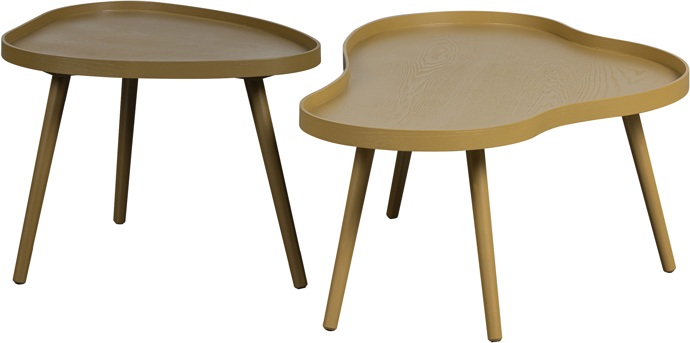 WOOOD Beistelltisch »Mae aus MDF und Kiefernholz mit umlaufender Randerhöhung 100x58x35 cm« Rand 2 cm hoch, Tragkraft 5 kg, Beine konisch von Ø3 auf Ø1,5 cm