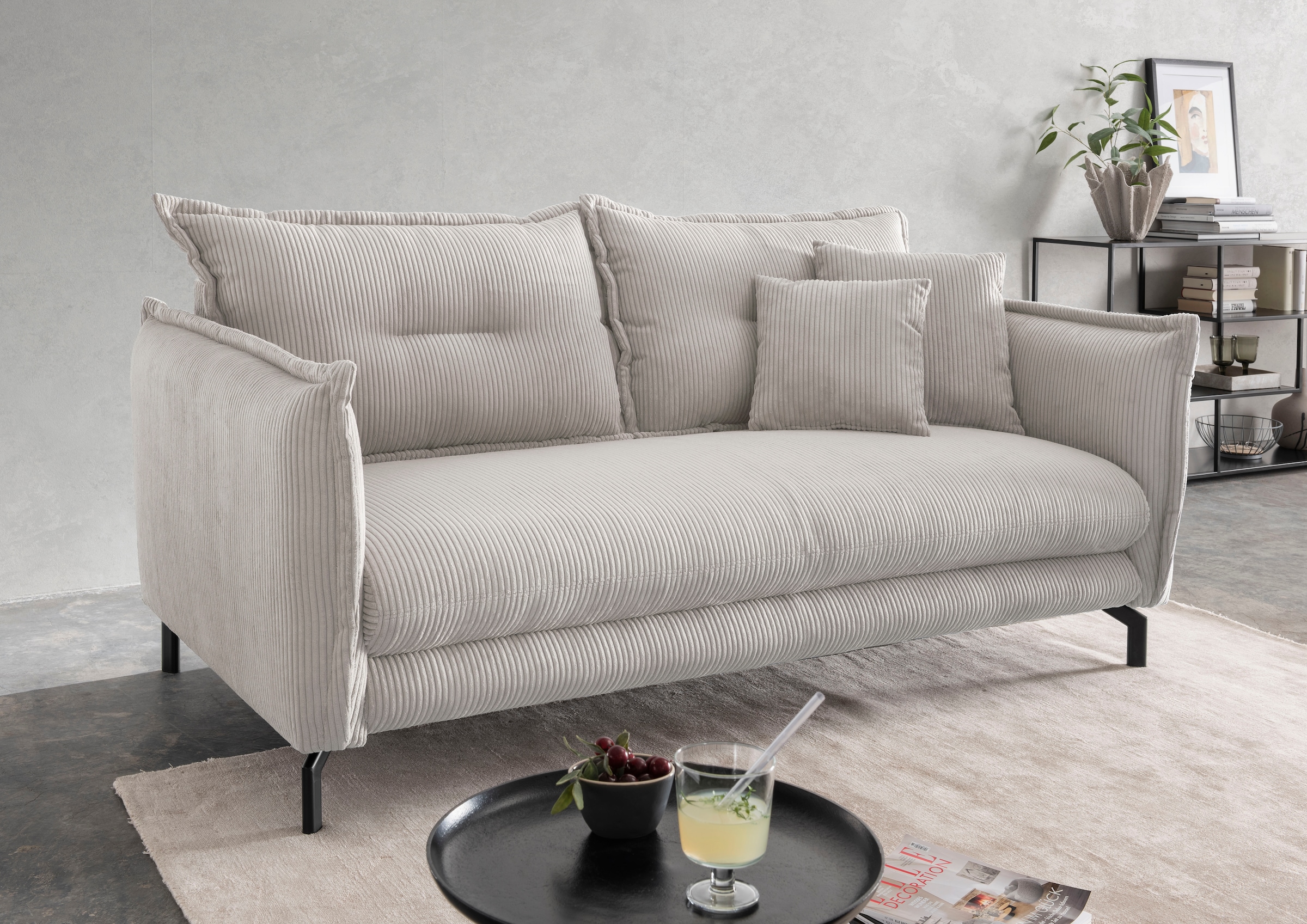 Home affaire Groupe de sièges »LAVA modern und elegant, aktuelle Kissenoptik« 3-Sitzer und 2-Sitzer, 2 pièces tlg. Armlehnen verstellbar