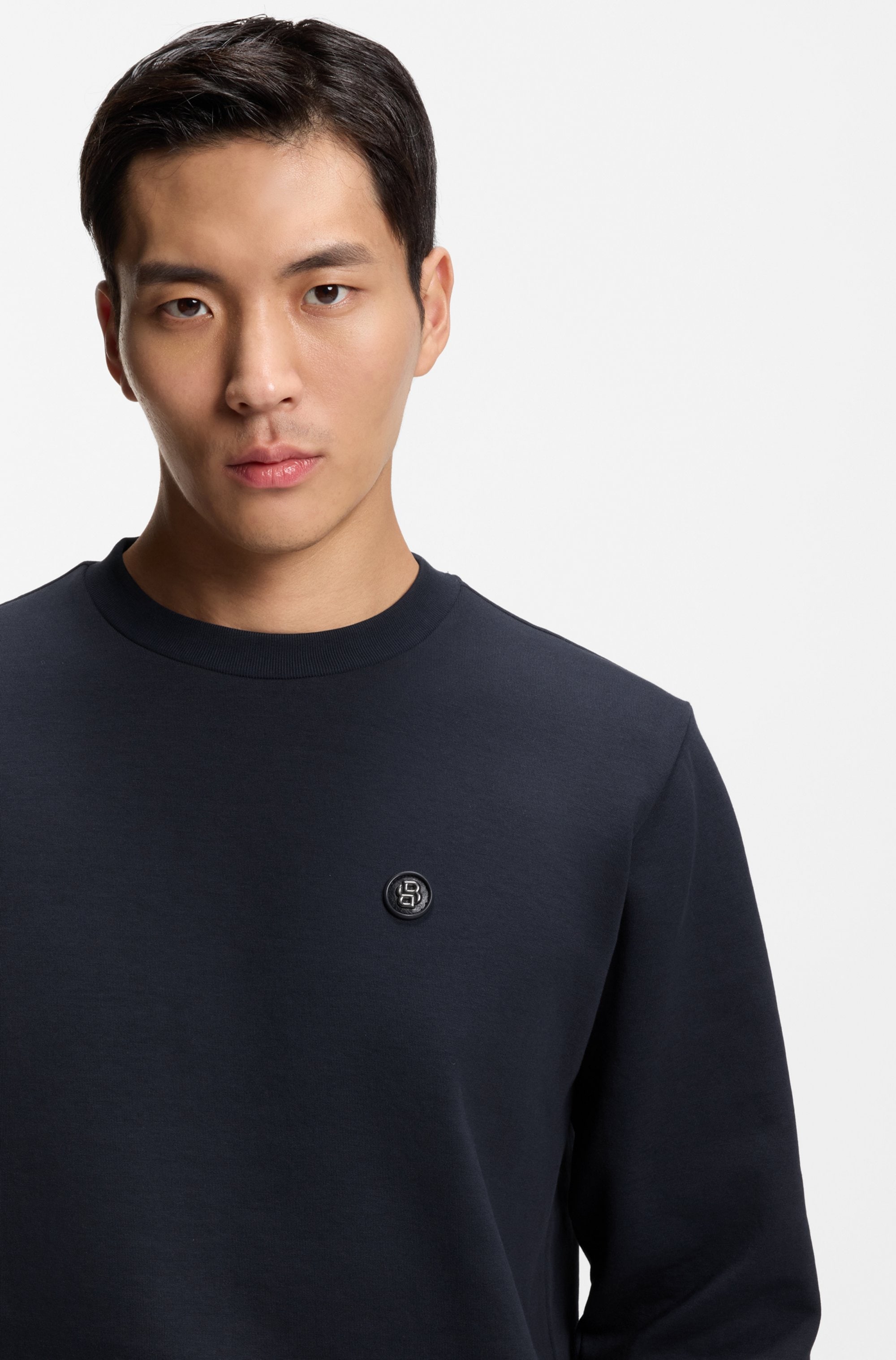 BOSS Sweat-shirt »C-Sharpe«, Regular Fit, mélange de coton, col rond
