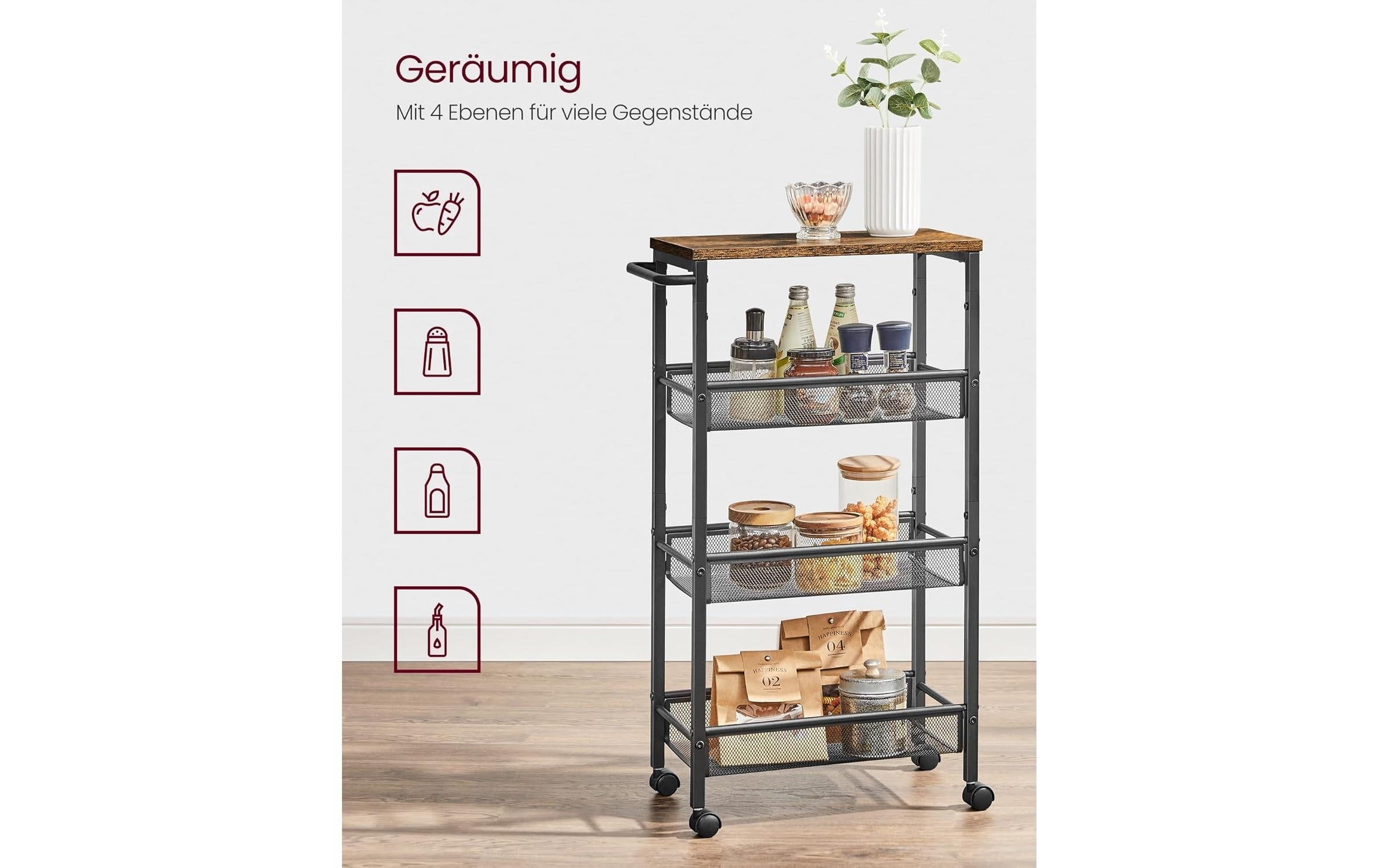 VASAGLE Rollwagen »Industrial 45.4 x 77 x 13 cm«