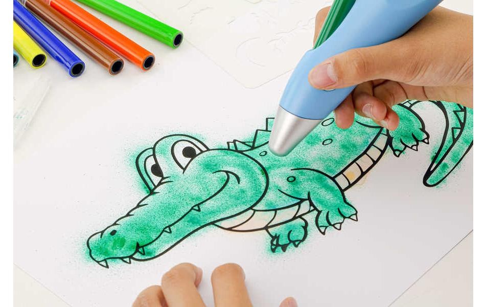 Peach Marker »4-teilig« Set Inhalt: 12 Stifte, Airbrush, Schablone und Ladekabel