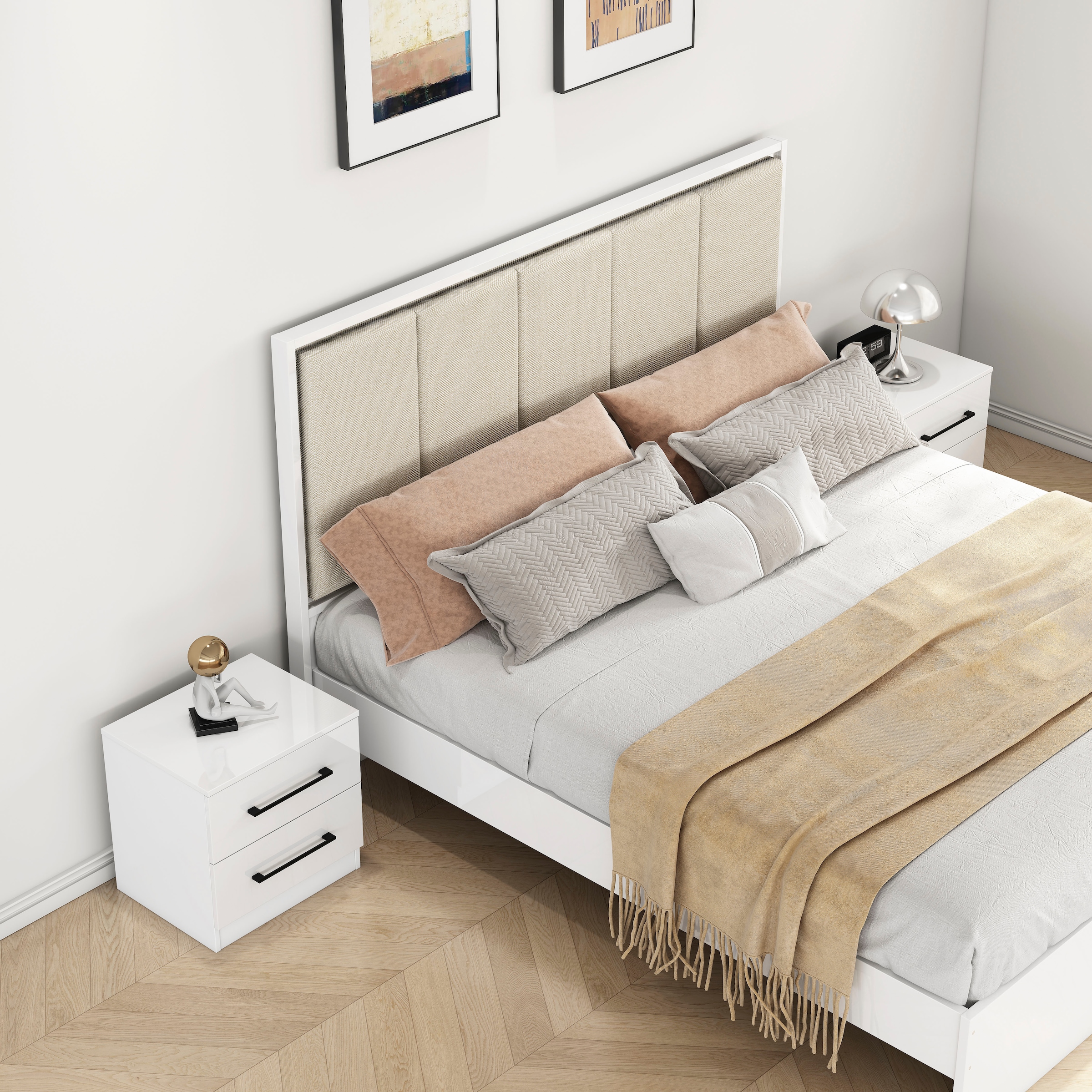 GOODproduct Nachtkommode »Sylt Schlafzimmerschrank Garderobe Schrank hochglanz« Spar-Set, modernes Hochglanz Nachtschrank Set (2 Stück) Stilvolles Design, 2 Stk. tlg. Nachttisch Bestseller Beistelltisch Kommode