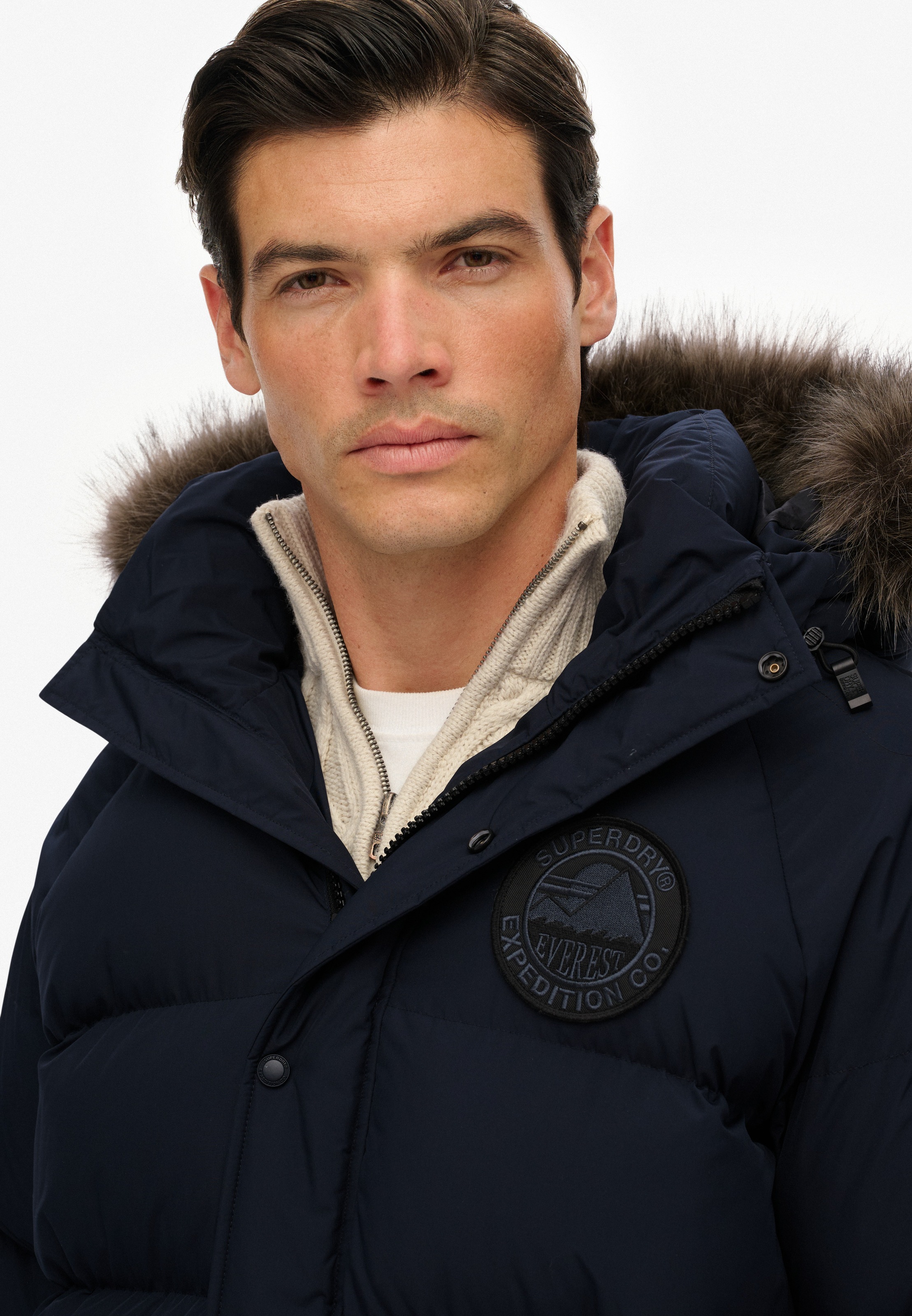Superdry Veste matelassée »EVEREST LONGLINE BAFFLED PARKA« mit Kapuze