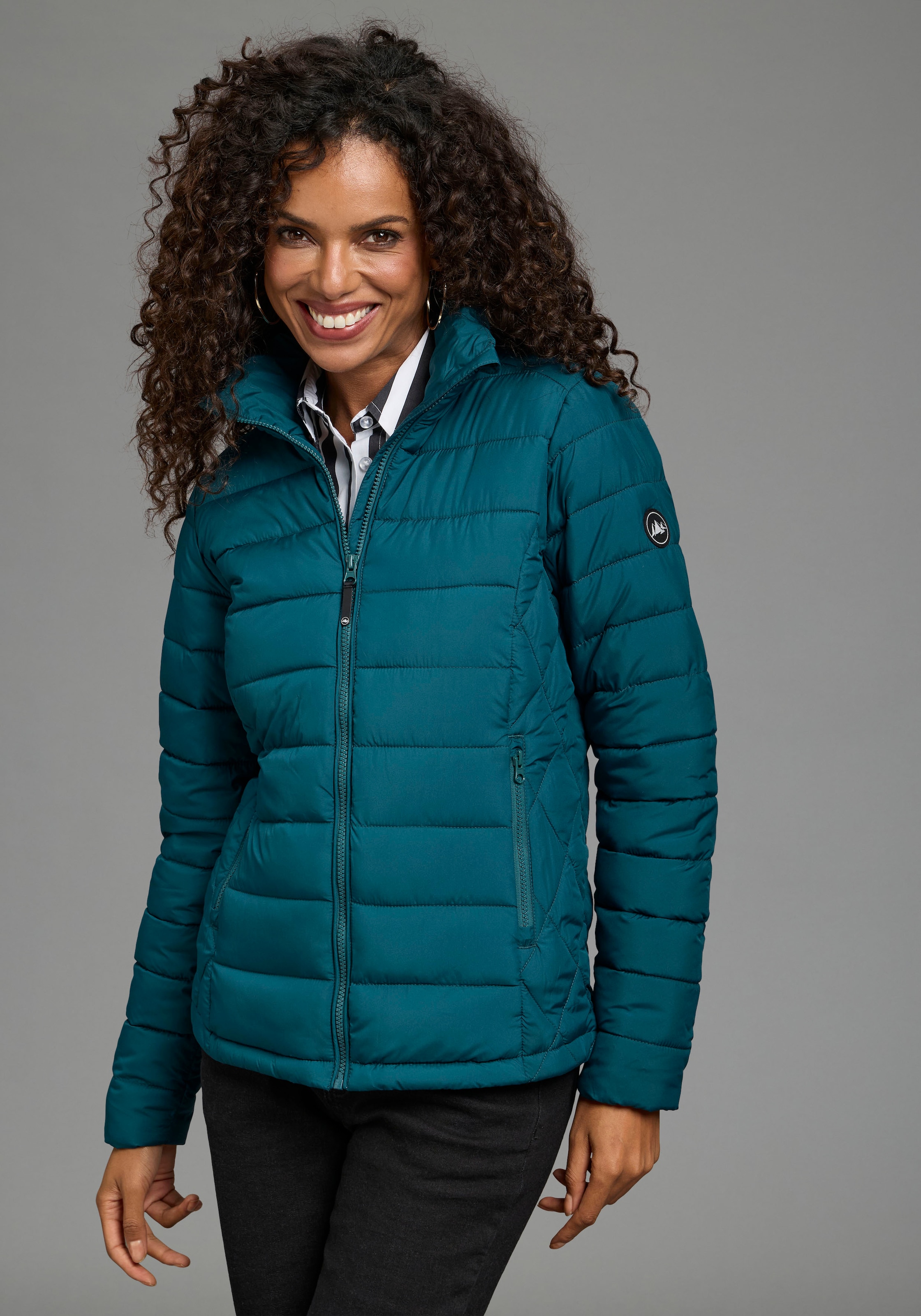 Polarino Veste matelassée veste légère de mi-saison avec empiècement latéral et col montant