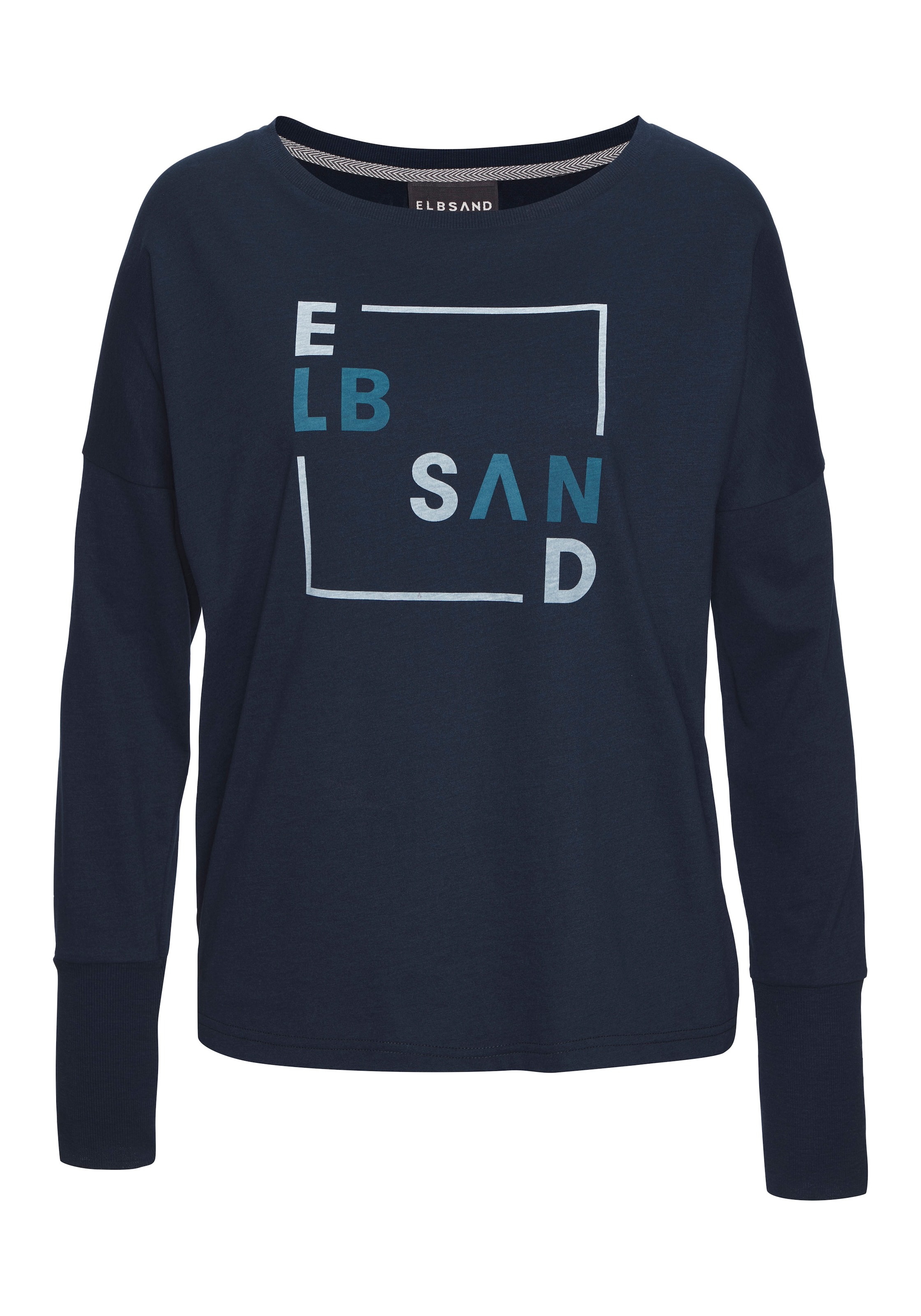 Elbsand T-shirt à manches longues mit Frontdruck, Longsleeve, lockerer Schnitt