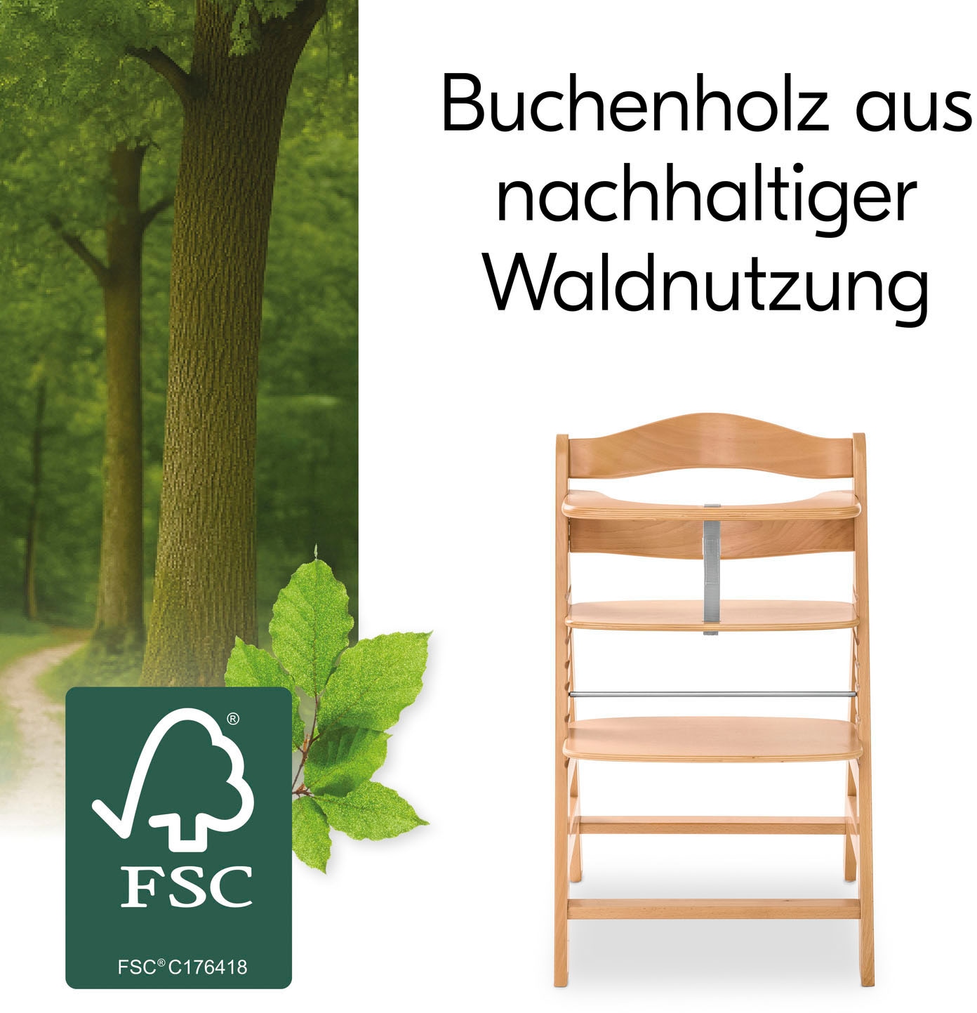 Hauck Chaise haute »Hochstuhl Alpha+ Pro, mit Newborn-Aufsatz« () dieses Produkt besteht aus FSC®-zertifiziertem Material