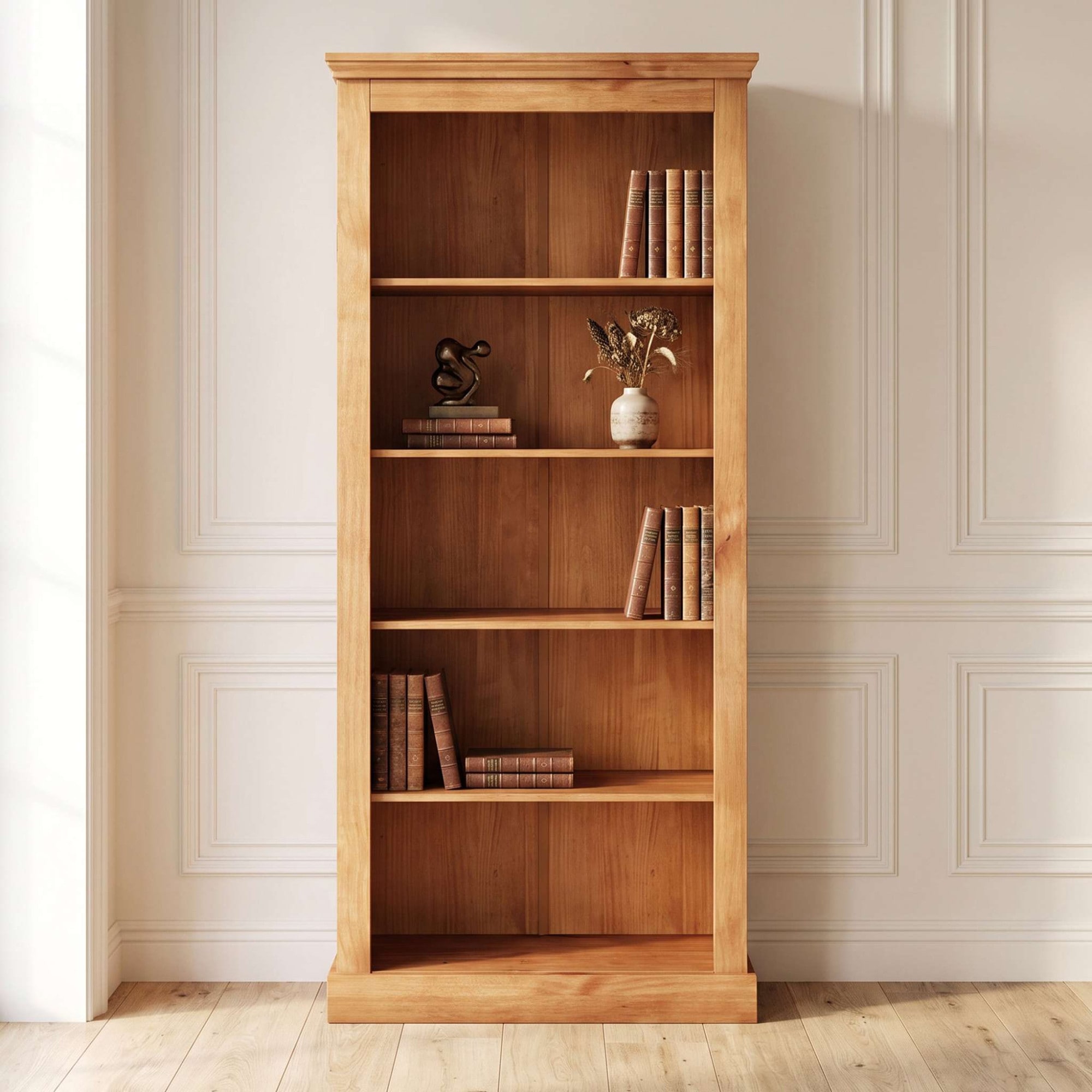 GOODproduct Étagère à livres »Selma, Standregal, Stauraumregal, aus massivem Kiefernholz. FSC®« mit 1 festen und 3 verstellbaren Einlegeböden, Breite 80cm, Höhe 180cm