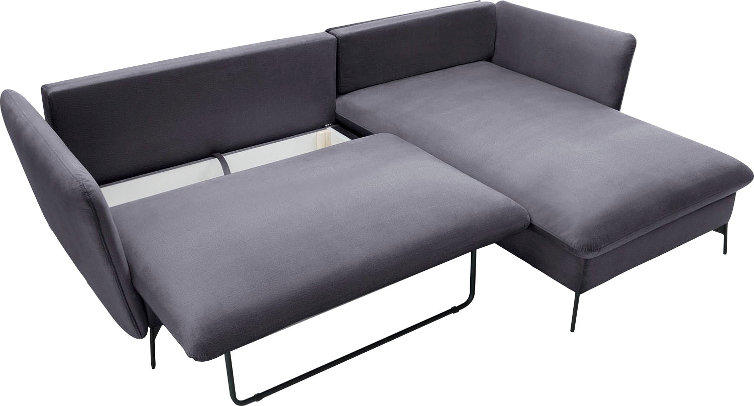 GOODproduct Ecksofa »LIVORNO,258 cm, L-Form,« Schlaffunktion u. Bettkasten (139/224cm), Samt, Struktur, Webstoff
