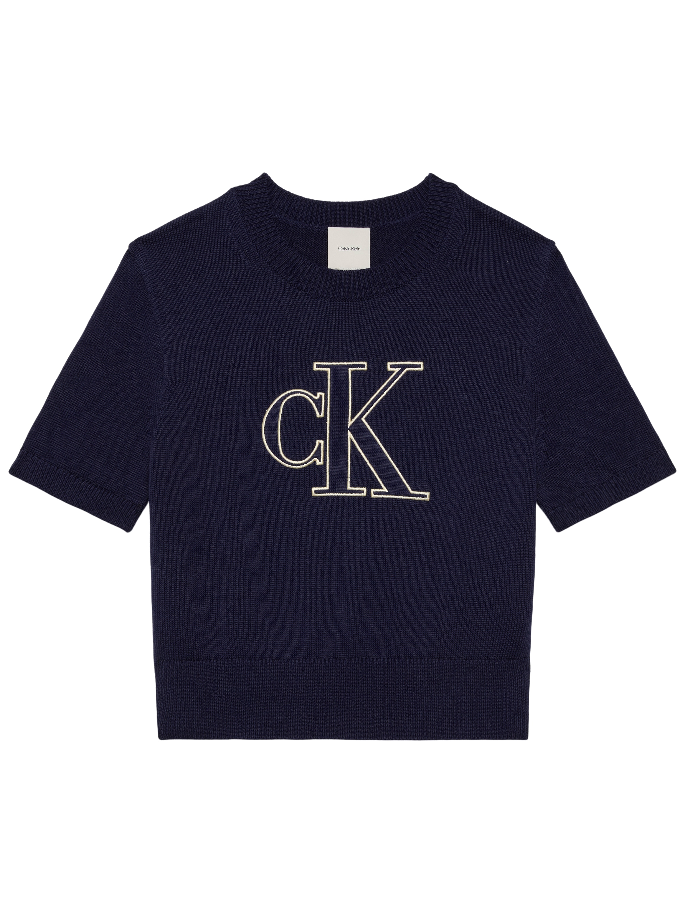 Calvin Klein Jeans Pull à manches courtes Coupe régulière, avec inscription logo