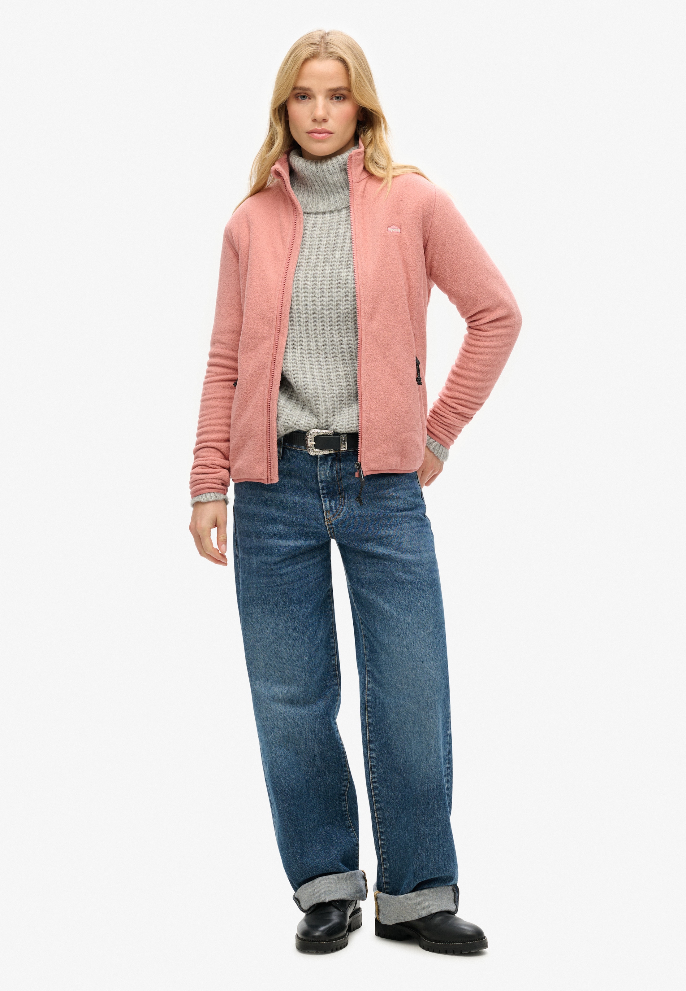 Superdry Fleecejacke »POLAR FLEECE FULL ZIP« ohne Kapuze