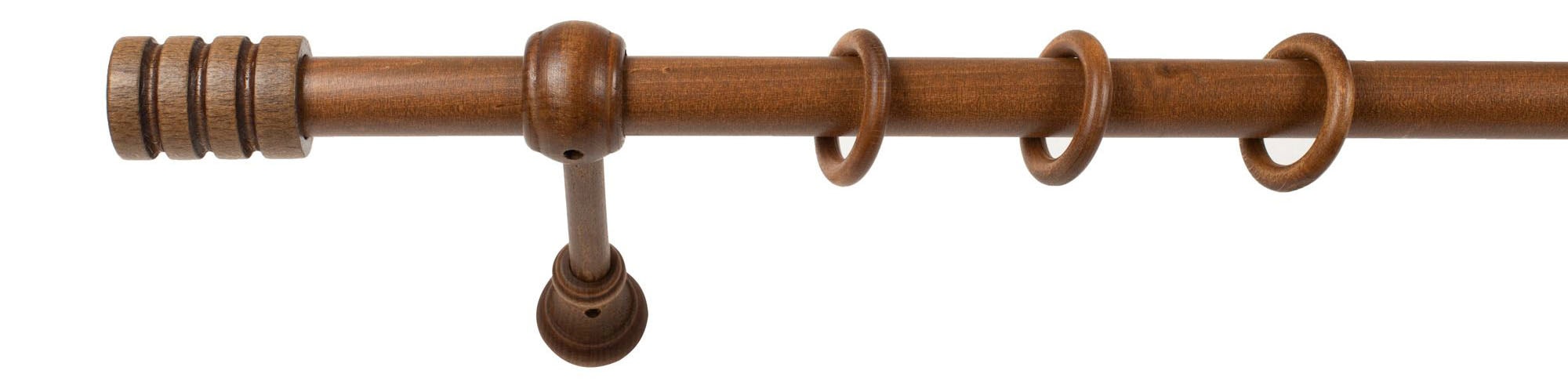 SN DECO GROUP Gardinenstange »Pisa« 1 läufig-läufig Fixmass 28 mm, Holz, verschiedene Längen und Farben, Komplettset