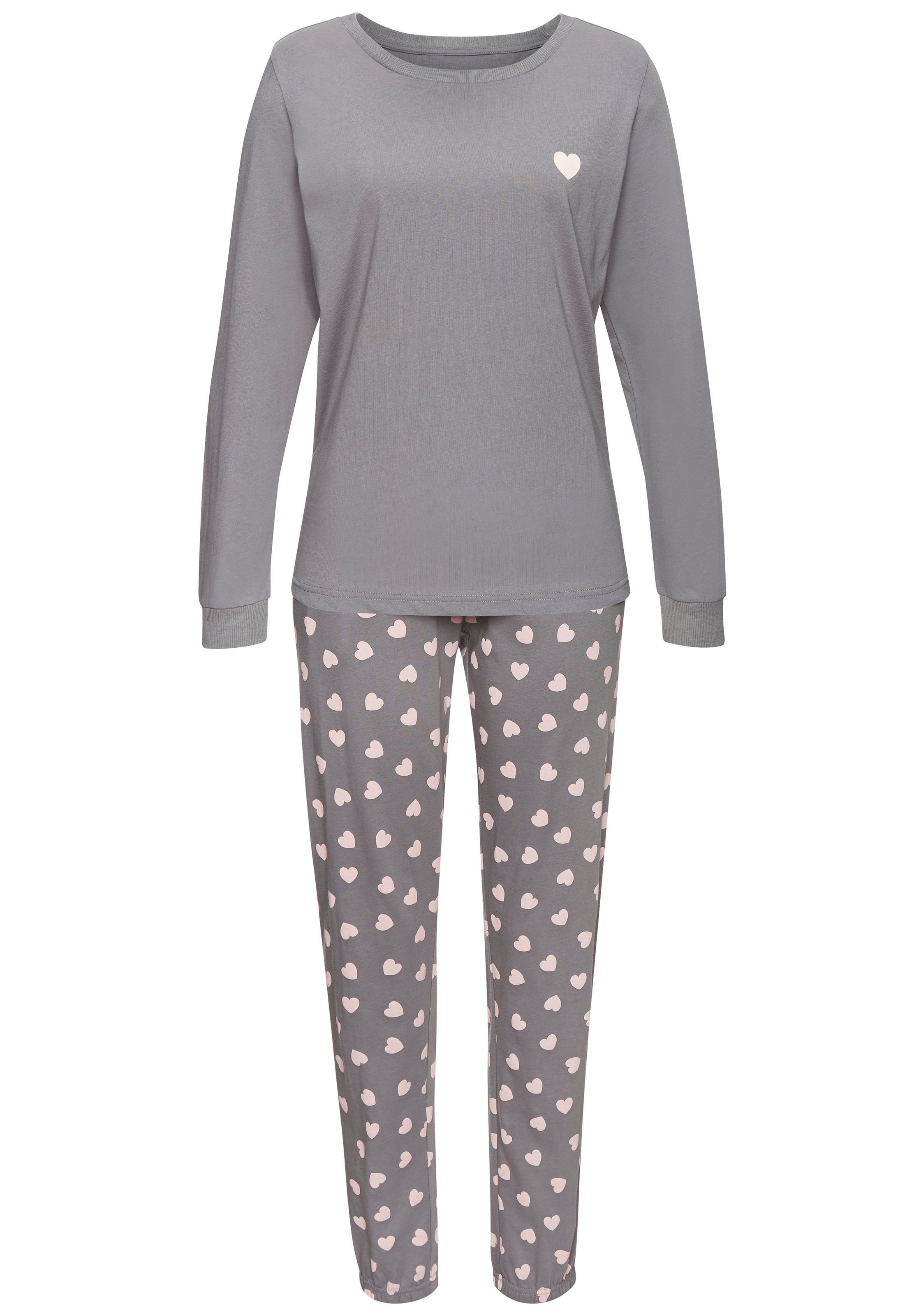 Vivance Dreams Pyjama Set, 2-teilig, 2 tlg. mit süssem Herzmuster