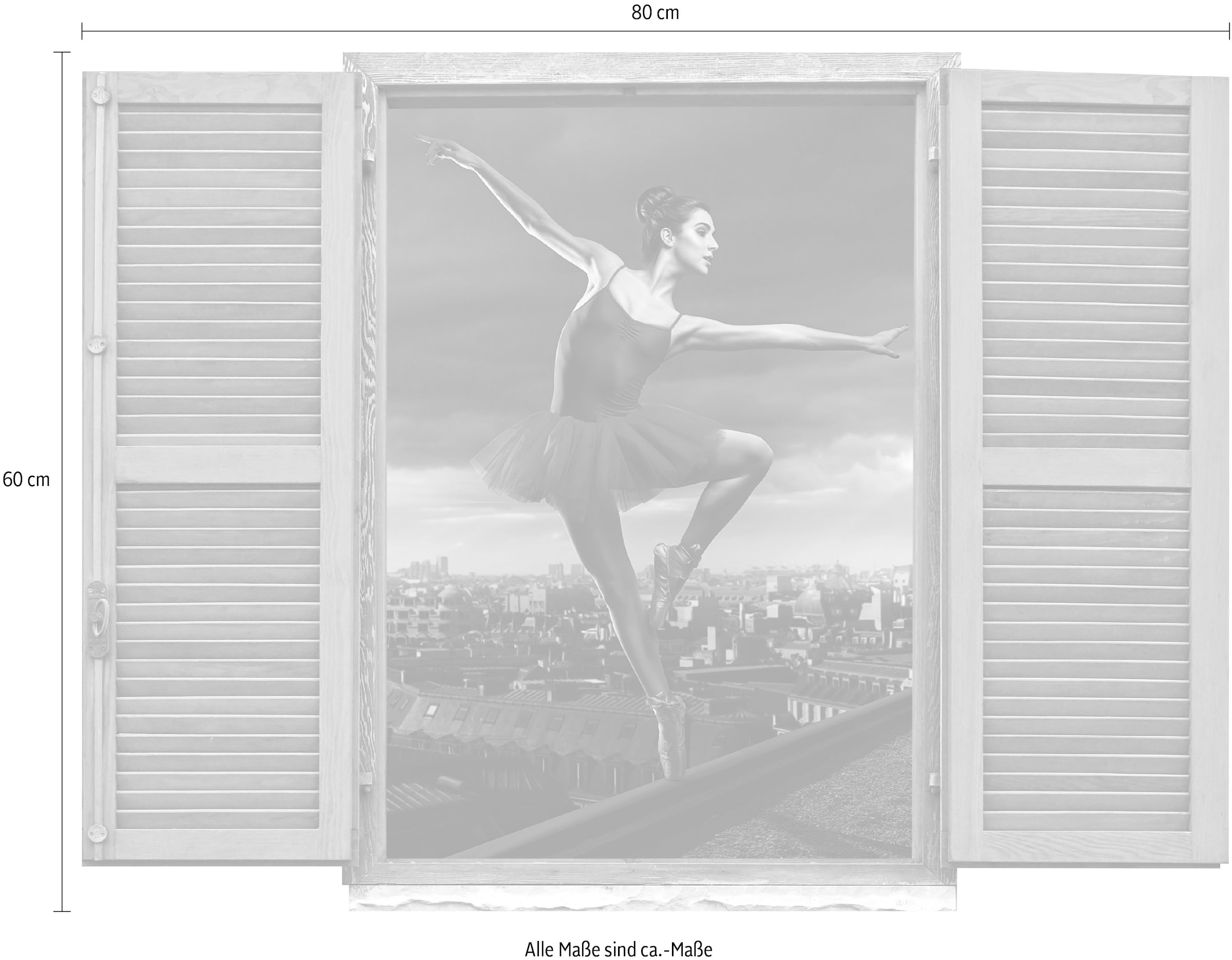 queence Wandtattoo »Tänzerin« Wandsticker, Wandbild, selbstklebend, 3D, Fenster
