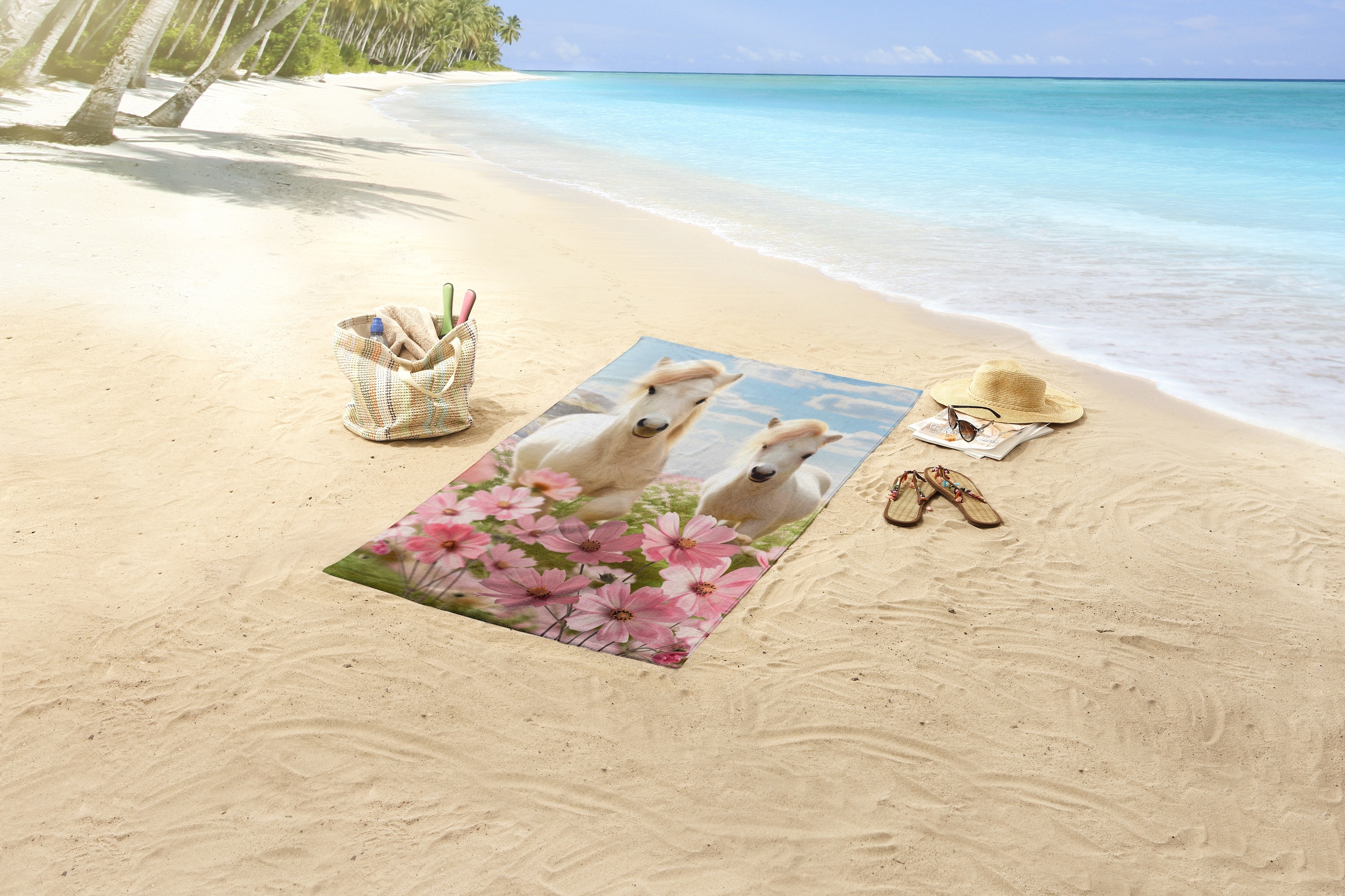 good morning Strandtuch »Philou« Kinder Strandtuch, Mikrofaser, Velours, saugfähig, weich, leicht, bunt