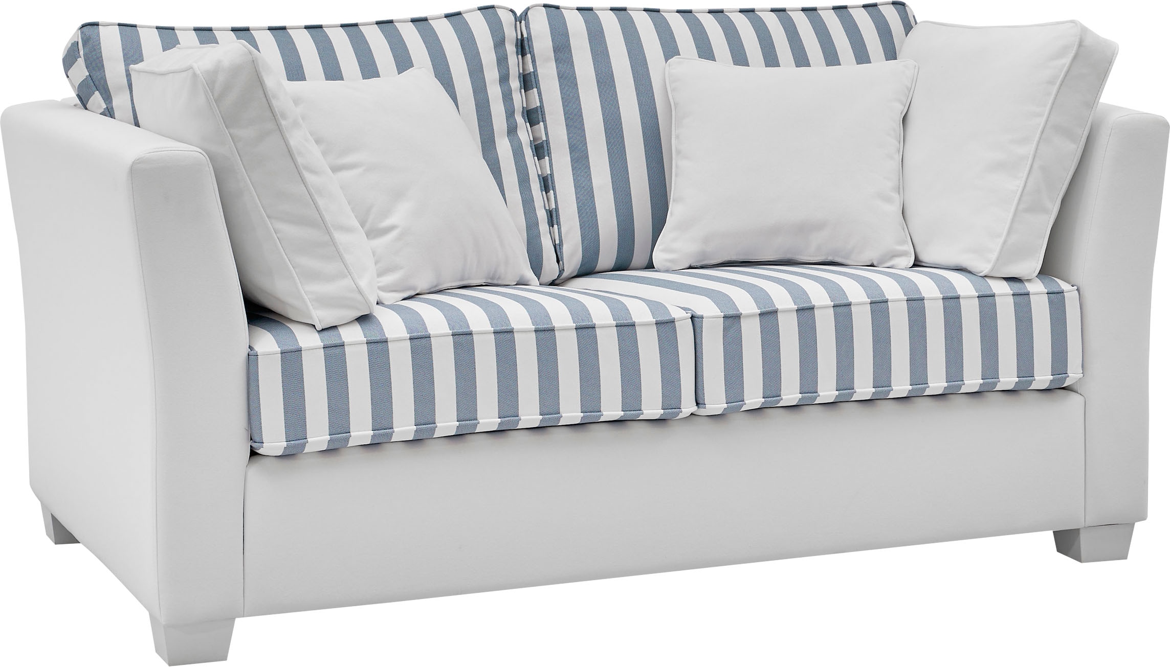 Home affaire 2-places »CALIFORNIA« maritimer Landhausstil, in 3 Breiten, mit Holzfüssen Weiss lackiert