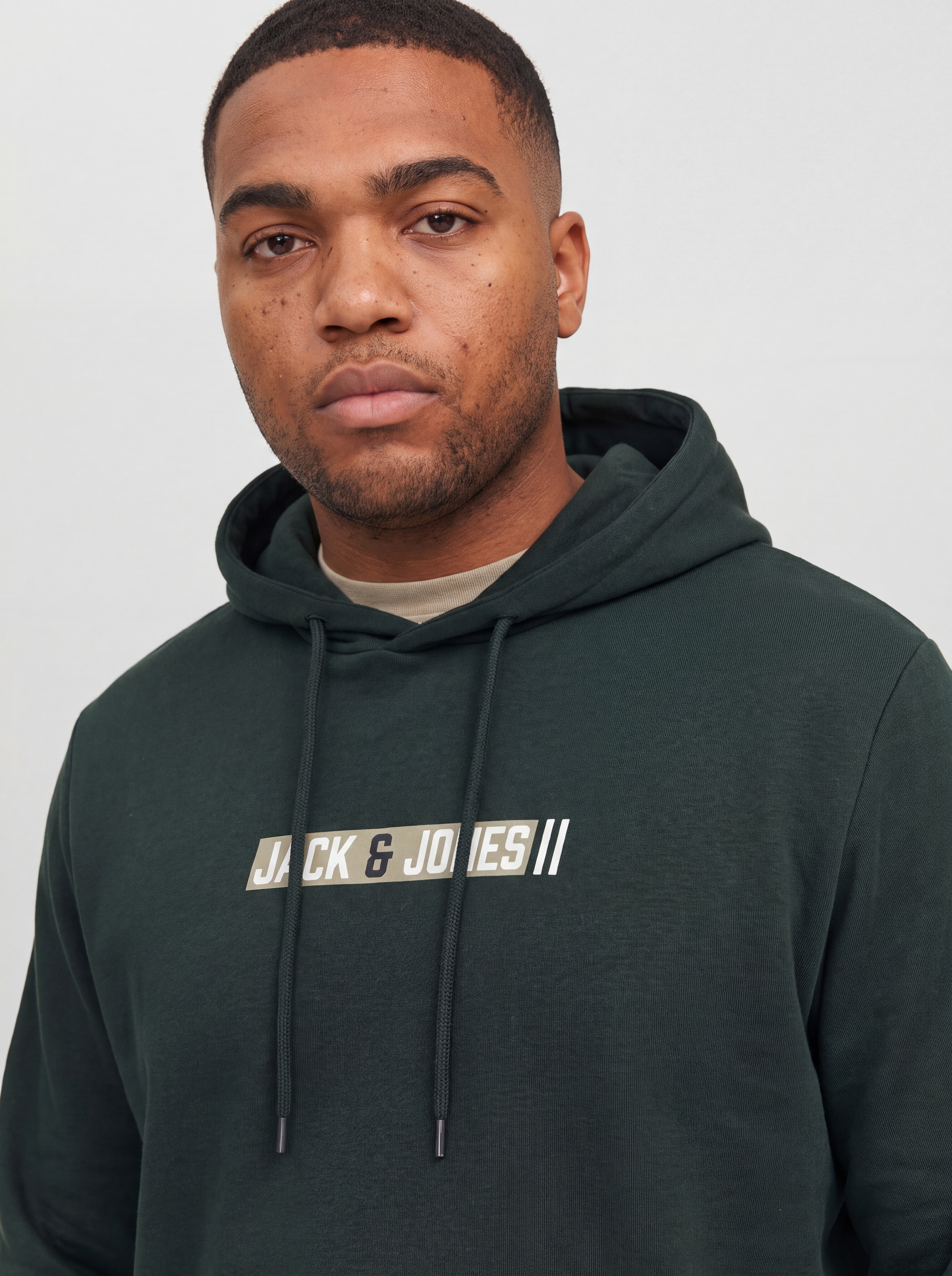 Jack & Jones PlusSize Sweat à capuche »JJMUNK SWEAT HOOD PLS«, mélange de matériaux, coupe normale
