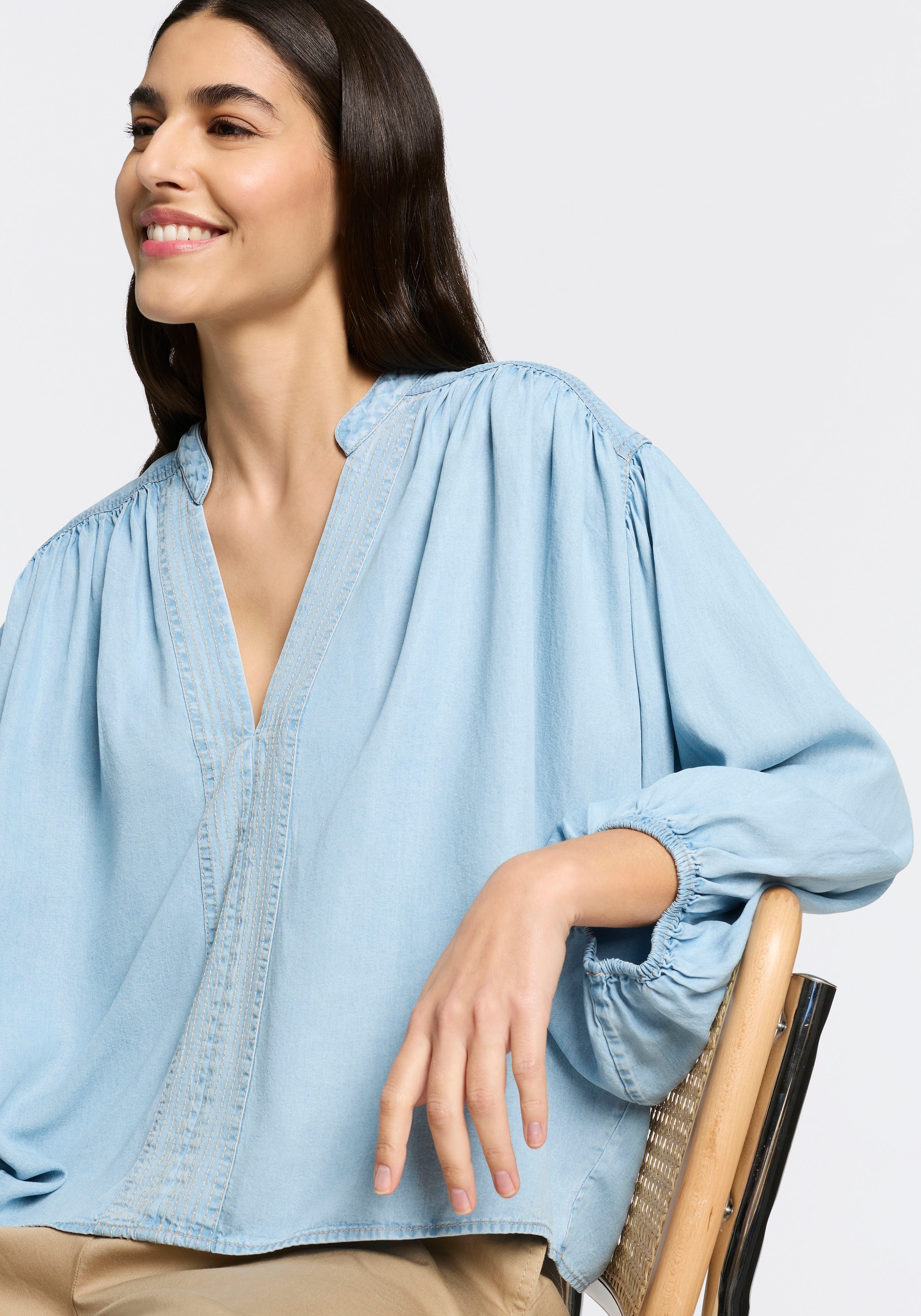 BOSS ORANGE Blouse à enfiler »Barda Premium Damenmode« mit Ballon-Ärmeln