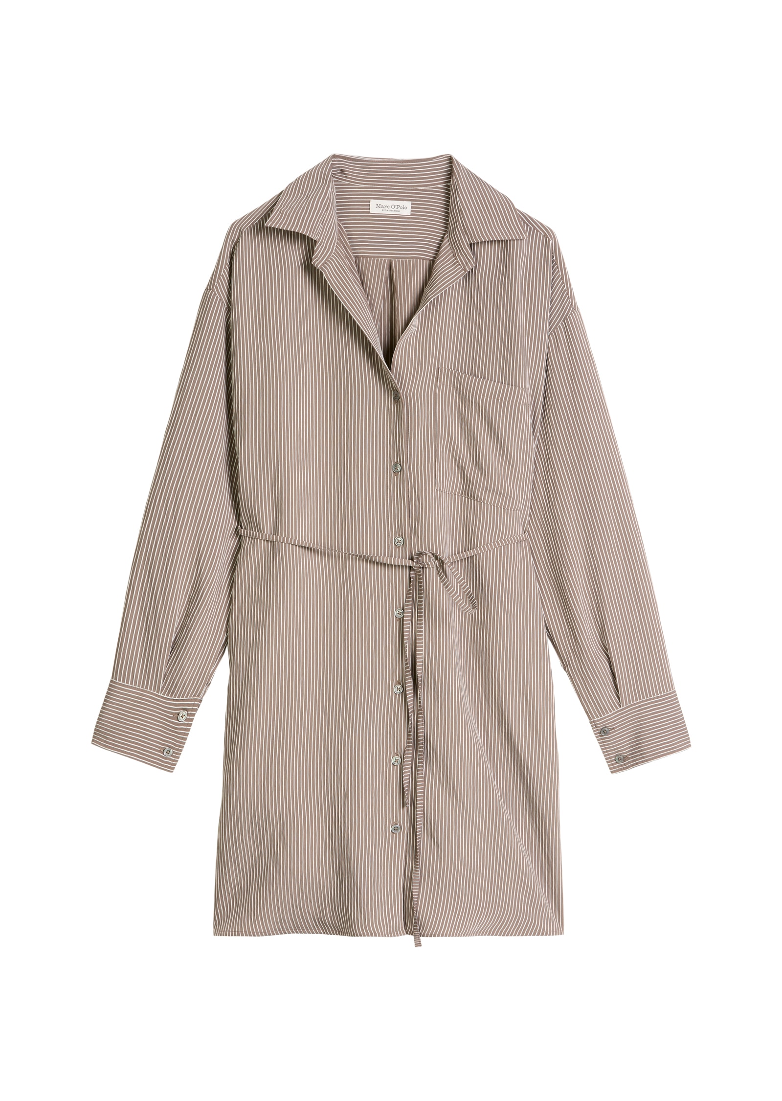 Marc O'Polo Robe chemisier Gestreiftes Crinkle-Blusenkleid regular fit aus LENZING™ ECOVERO™
