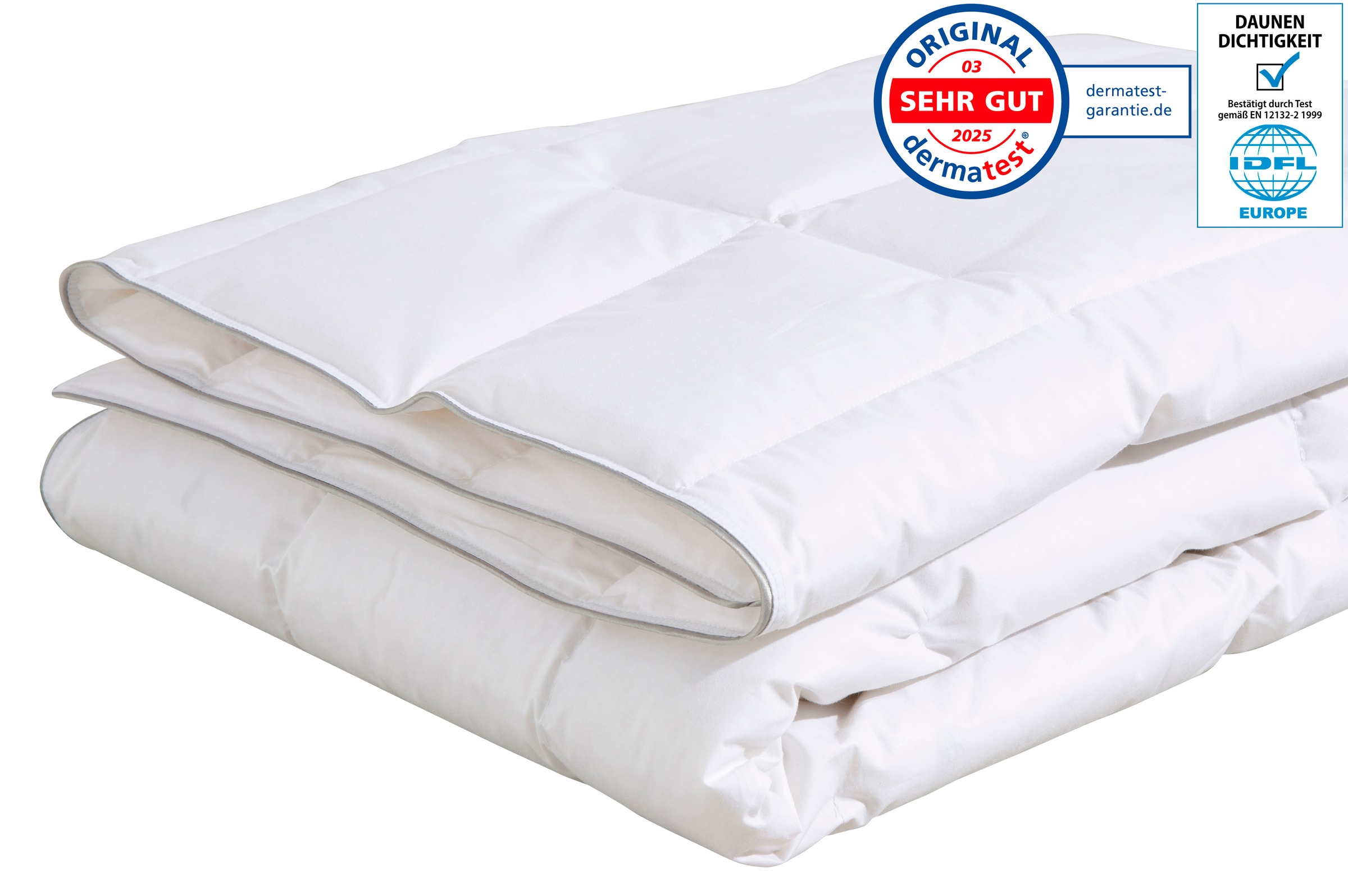 Home affaire Couette en duvet »Tamins, Bettdecke 135x200 cm, 155x220 cm, Made in Germany« leicht Füllung 100Daunen 1 cuis tlg. Sommer, Winter, Decke, Made in Germany, Allergiker geeignet (NOMITE)