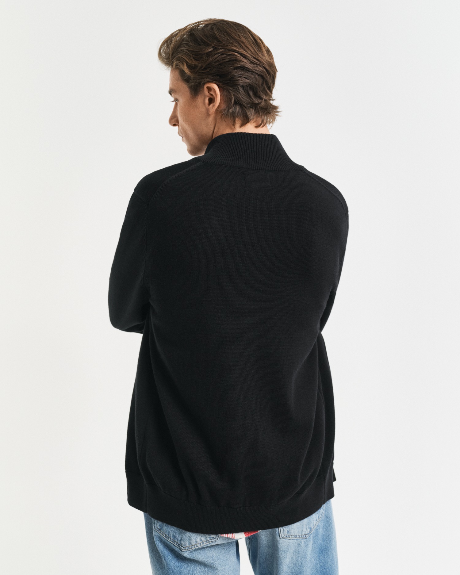 Gant Cardigan »CASUAL COTTON ZIP CARDIGAN« avec bord-côte au col montant, aux manches et à l'ourlet