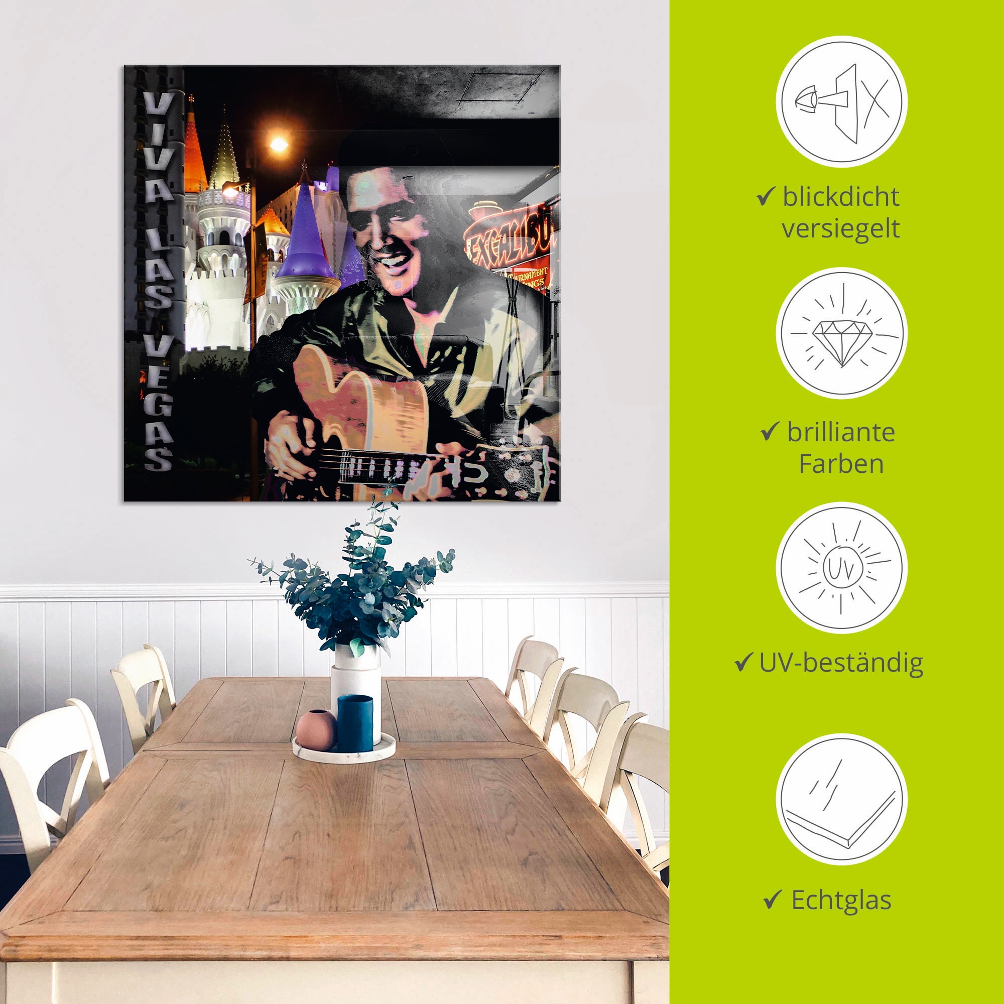 Artland Tableau en verre »Elvis Presley« 1 cuis tlg. in verschiedenen Grössen