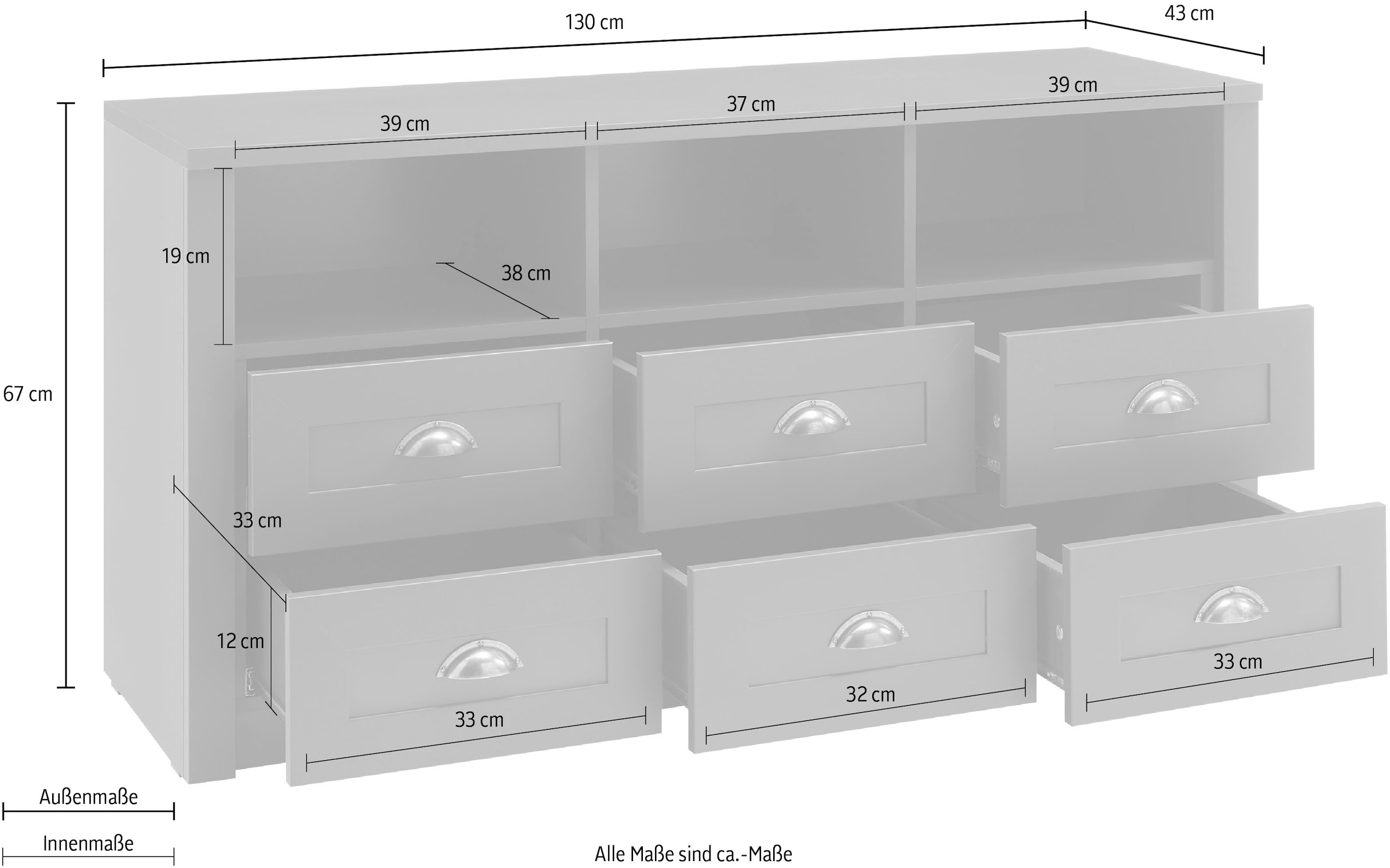 Home affaire Table basse »Ascot« Breite 130 cm