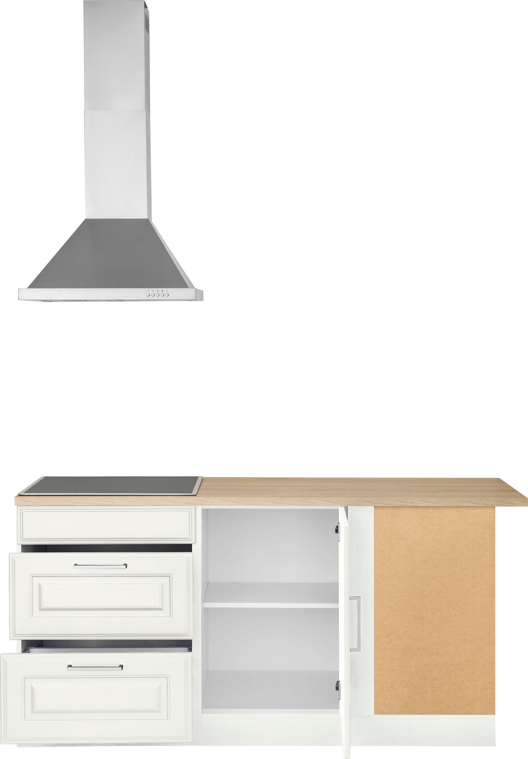 KOCHSTATION Winkelküche »KS-Stockholm – Küche mit hochwertiger und detailreicher Landhausfront« Stellbreite 260x170 cm, wahlweise mit E-Geräten, MDF-Fronten