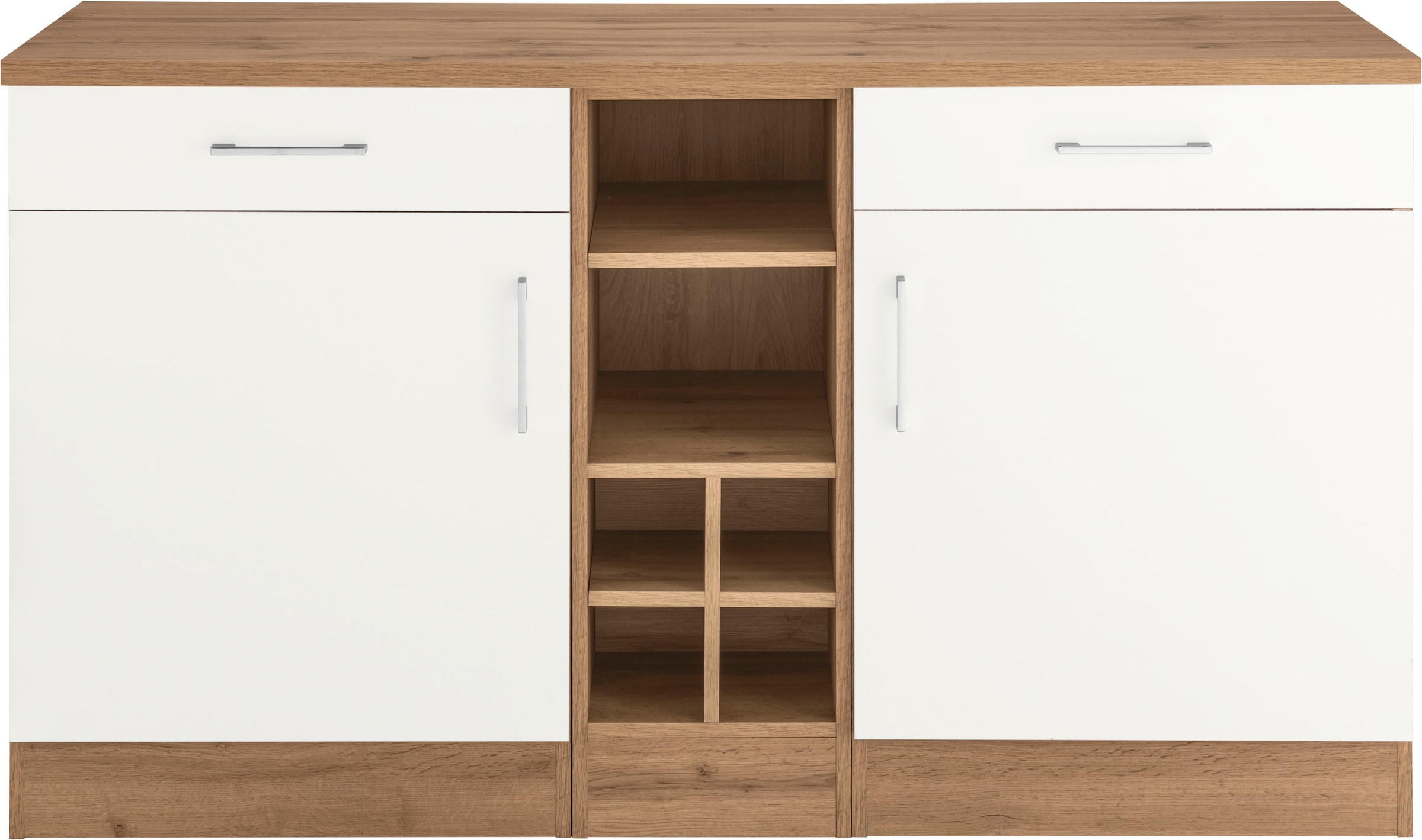 KOCHSTATION Unterschrank »KS-Colmar« 150 cm breit, 2 Schubkästen, 2 Türen, 6 Fächer, für viel Stauraum