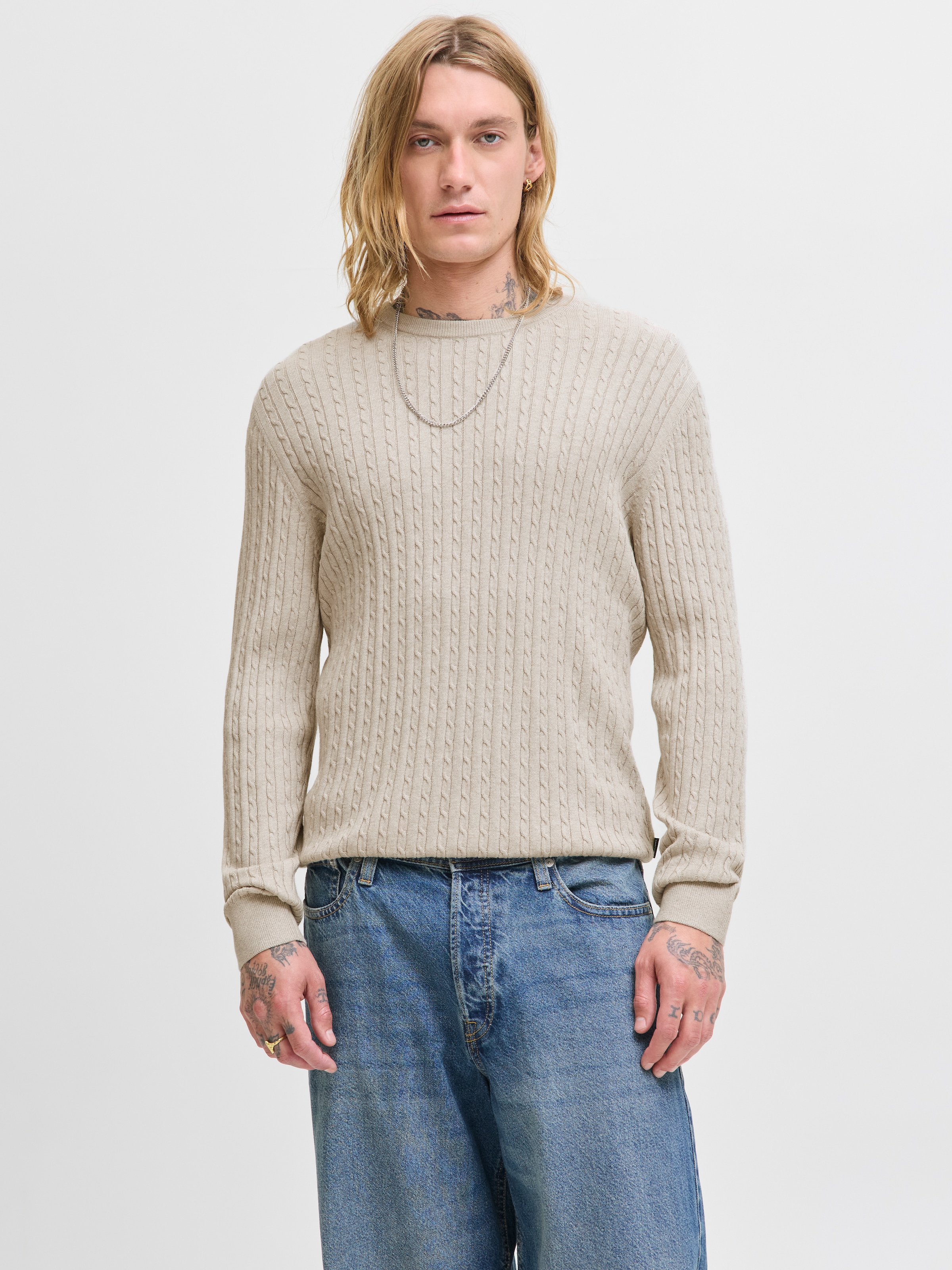 Jack & Jones Strickpullover »JJEEMIL KNIT CABLE CREW NECK NOOS«