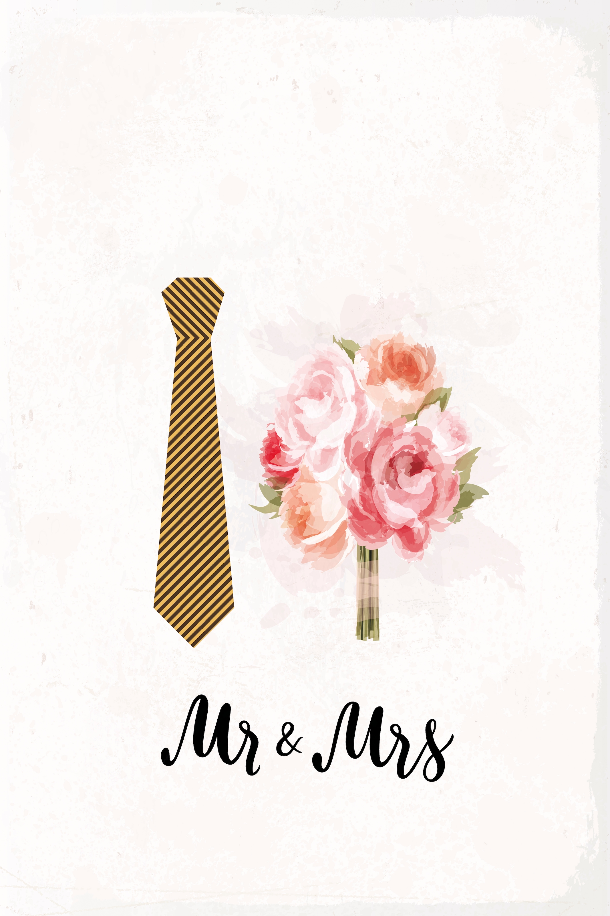 queence Metallbild »Mr & Mrs« Blumen | Schriftzug | Schriftzüge 1 Stk. tlg. Stahlschilder