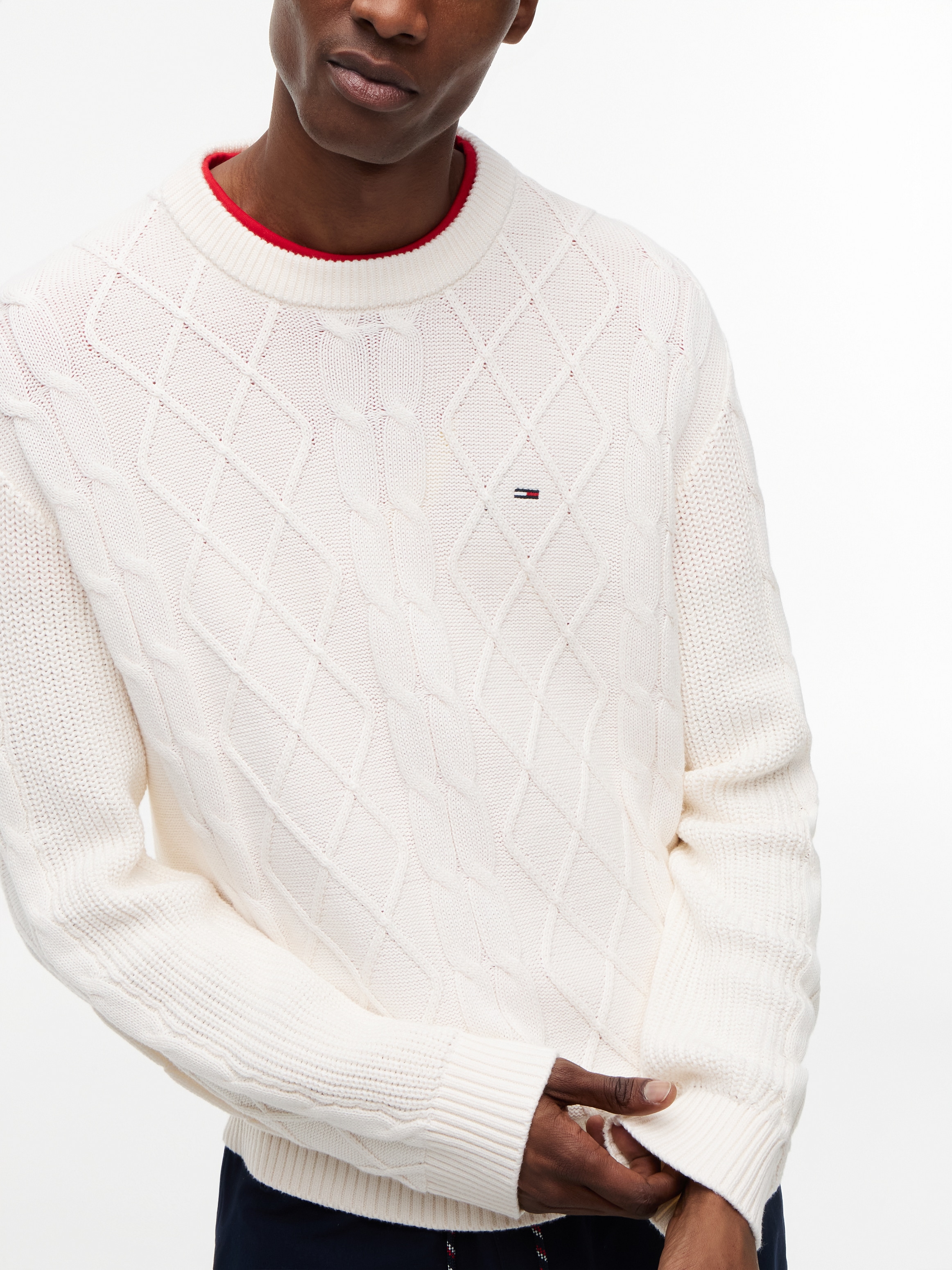 Tommy Jeans Pull à col rond »TJM REG CABLE KNIT SWEATER«