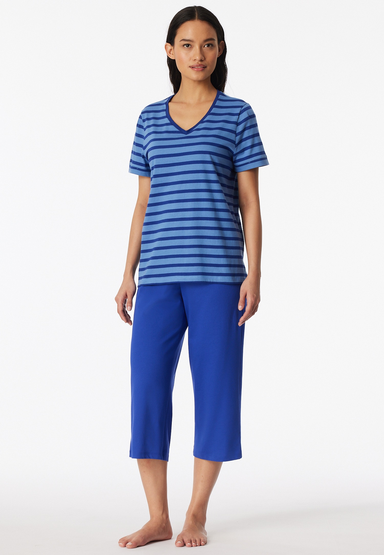 Schiesser Pyjama »Casual Essentials« 2 pièces,  avec manches retroussées à la mode
