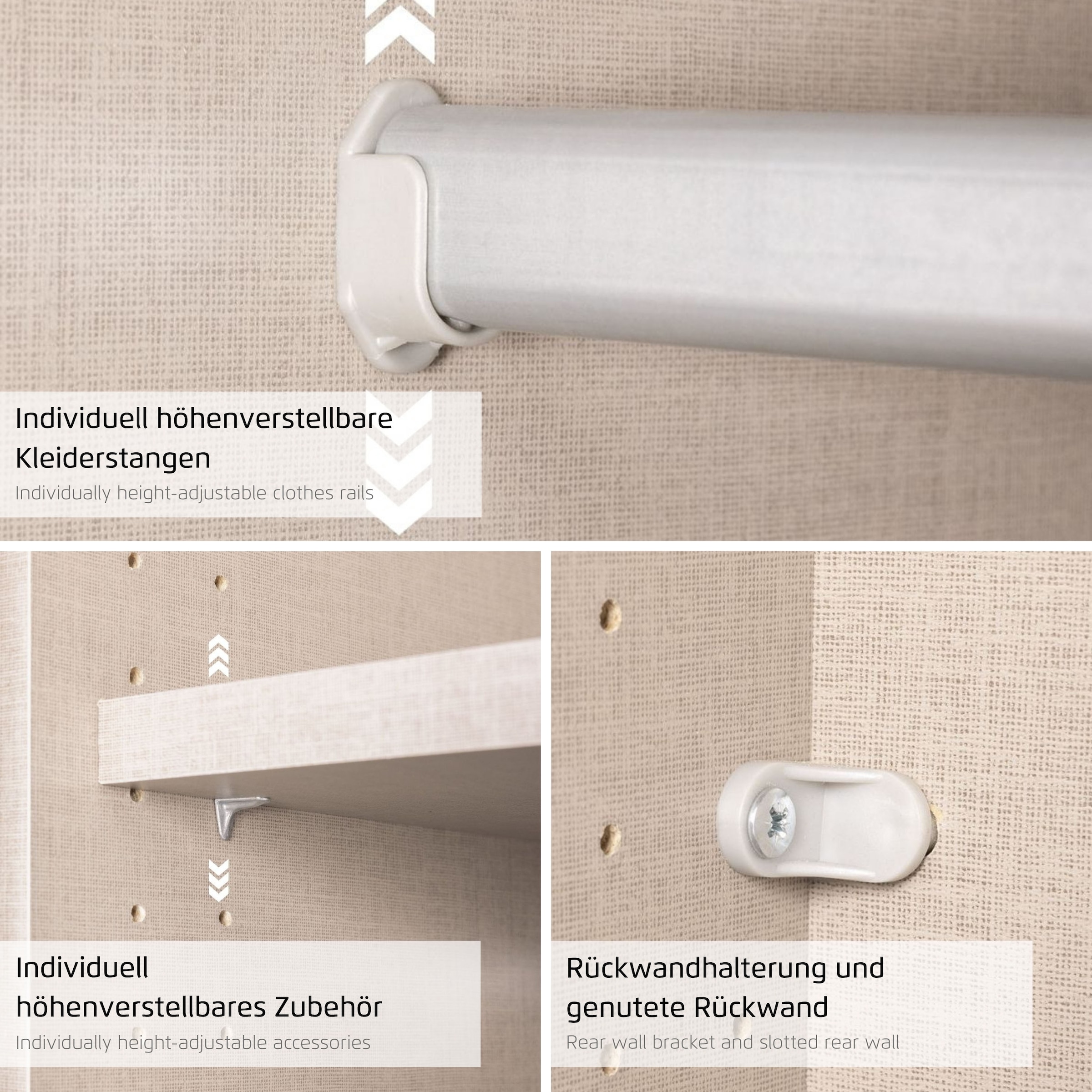 rauch Schwebetürenschrank »Kleiderschrank Schrank Ankleide Garderobe Schlafzimmerschrank MOITA« Breiten: 181/226/271 cm, Höhe 210 cm,  mit Spiegel und Metallgriffleisten in Alu MADE IN GERMANY