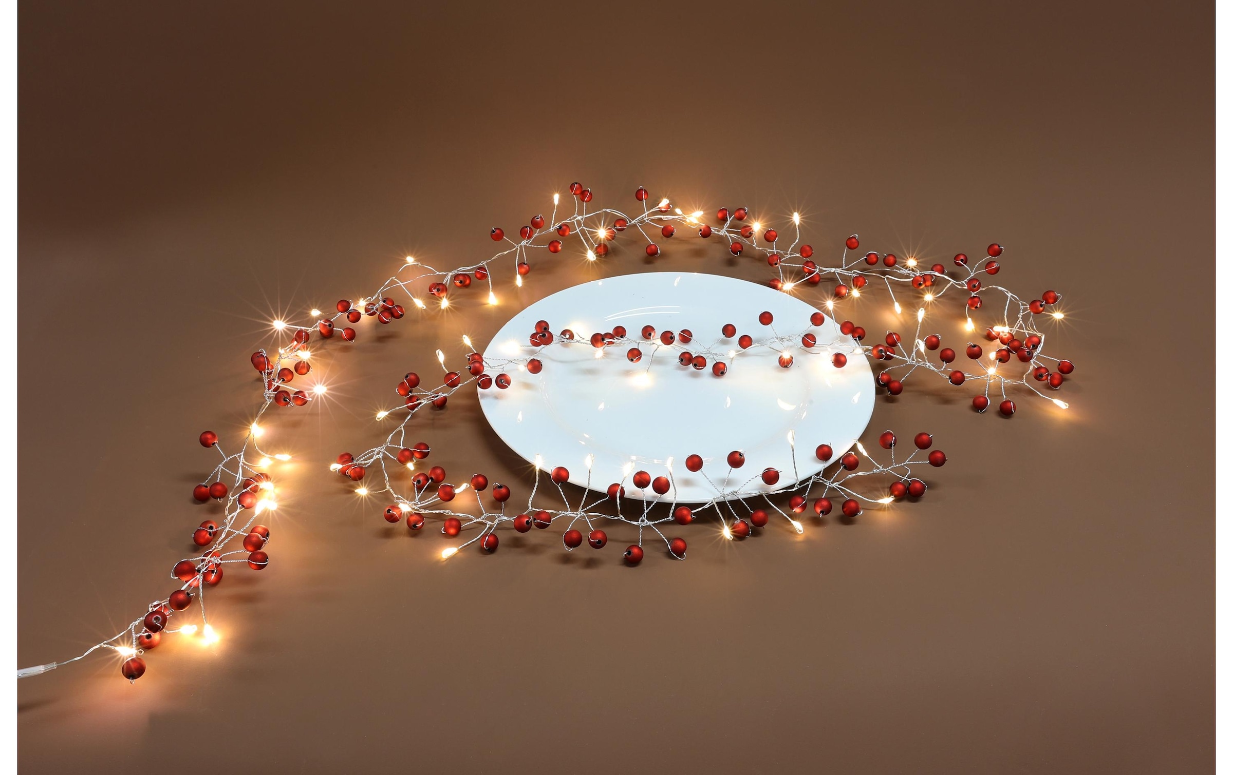   LED-Lichterkette »Dameco mit roten Kügelchen, 72 Lampen, 45139 m« 72 Stk.-flammig