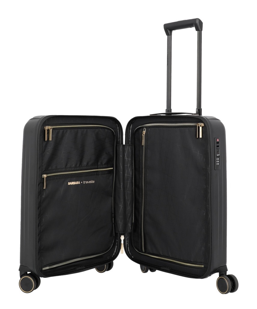 travelite Trolley à coque dure »BARBARA NOVELTY Reisekoffer Hartschale« 38 litre 4 Rollen Extension de volume – bagage de voyage élégant