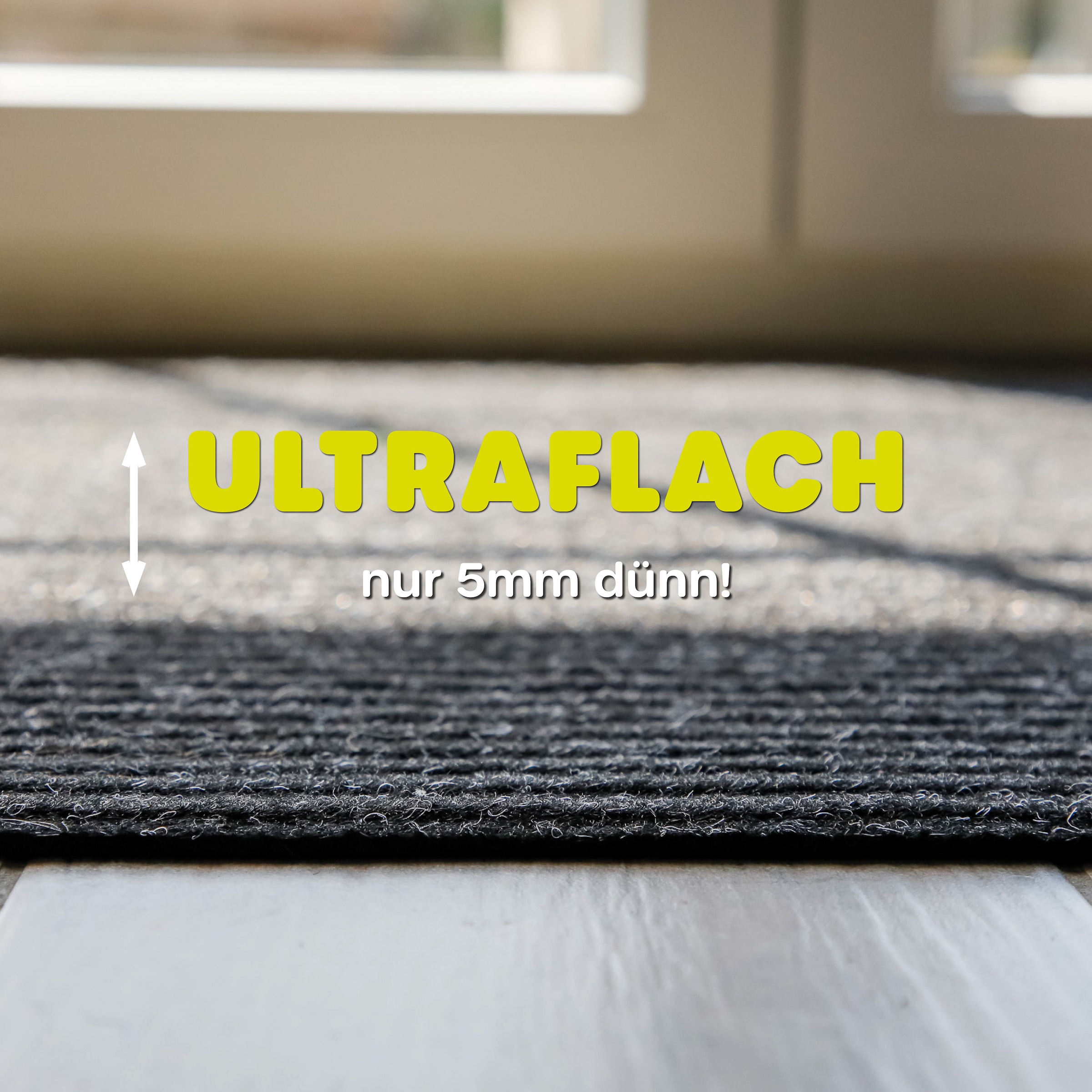 Wecon home Tapis »Buhai« Rectangulaire 3 mm Höhe ultraflacher Schmutzfangläufer, rutschfest, waschbar, wetterfest