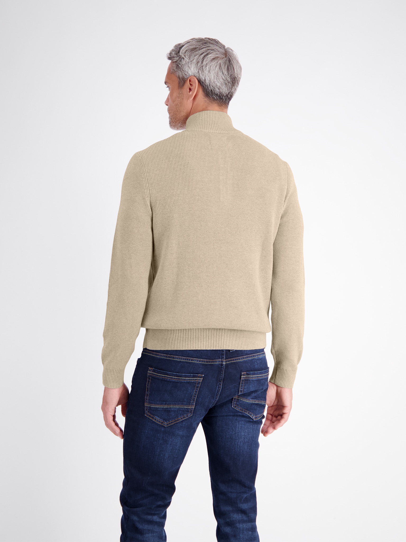 LERROS Pull en tricot avec col Troyer et patte de boutonnage courte