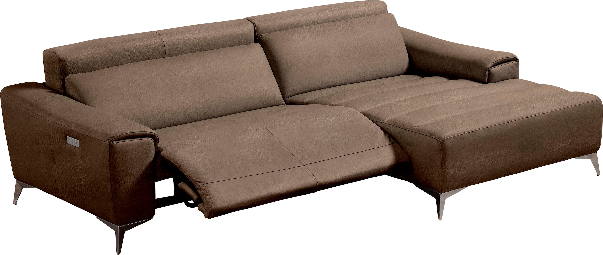 Egoitaliano Ecksofa »Suzette, Designsofa mit  hohem Sitzkomfort« mit Recamiere, inkl. 1 elektronischen Relaxfunktion, L-Form