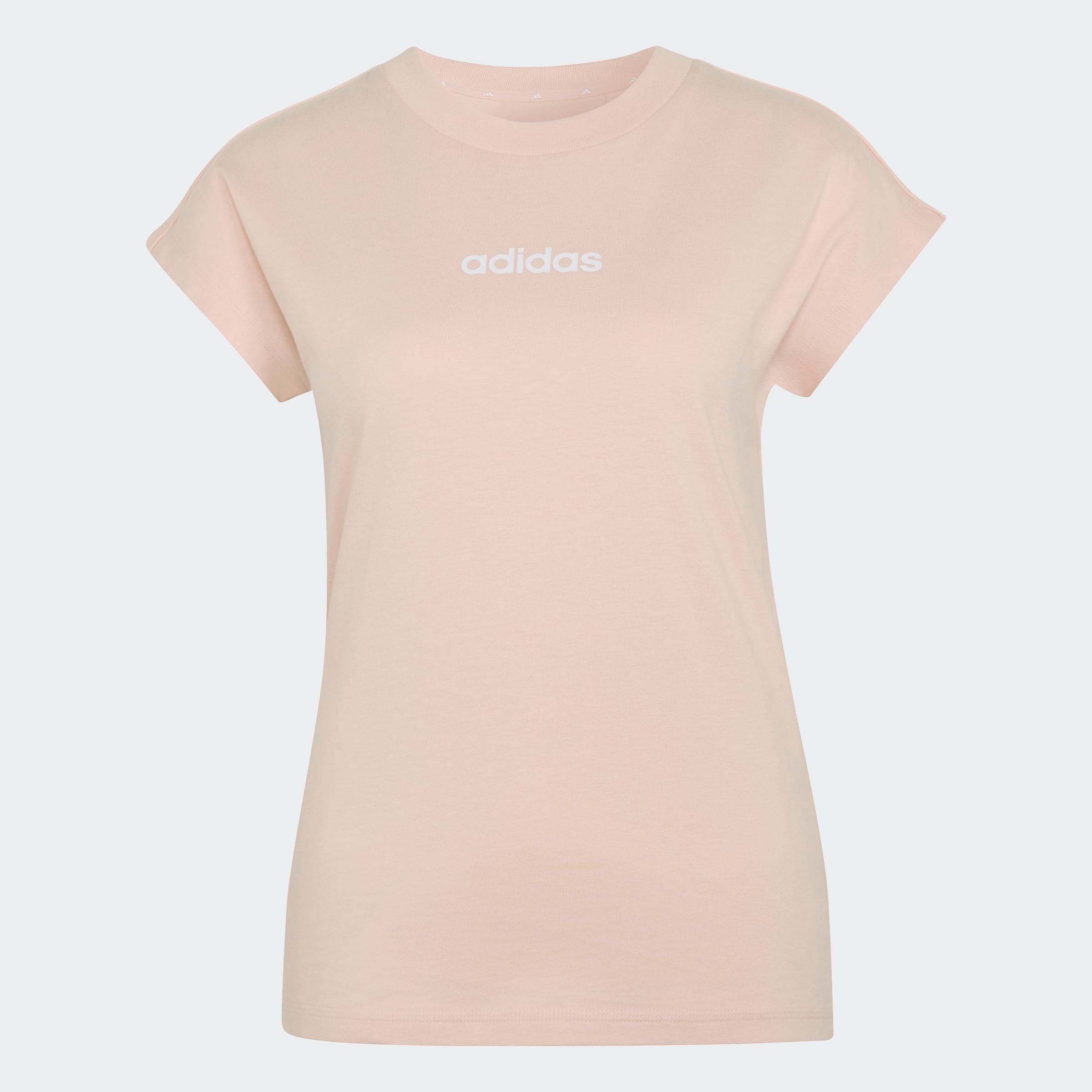 adidas Sportswear T-shirt »ESSENTIALS LINEAR COTTON« style sportif, manches courtes, sans fermeture, en coton