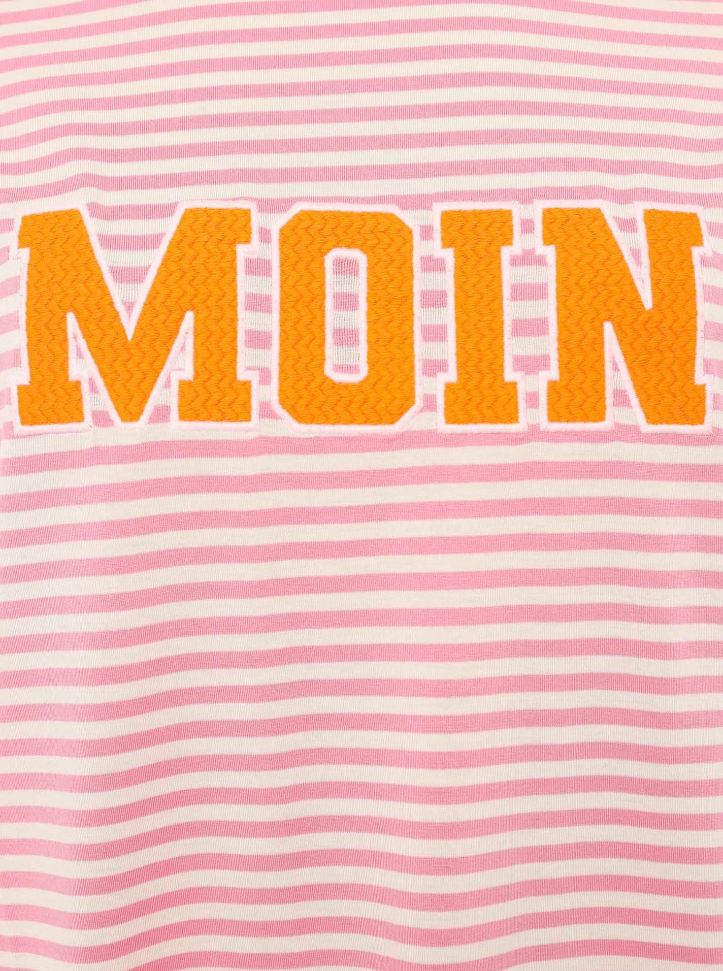 Zwillingsherz T-shirt »"Anker Moin"« gestreift, gestickter Schriftzug, maritim, Rundhals