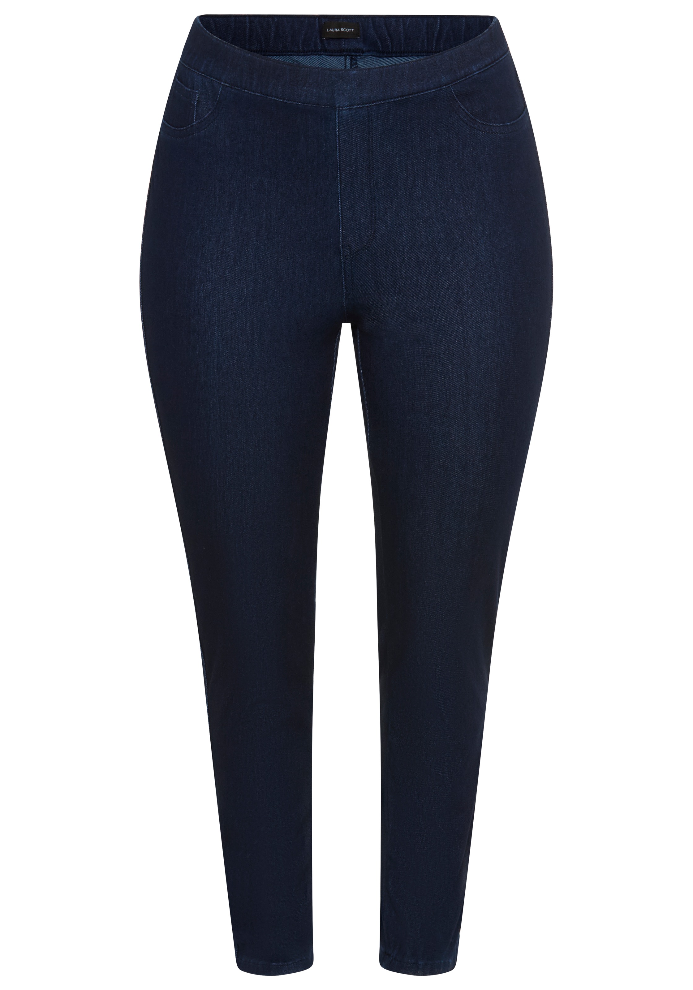 Laura Scott CURVE Jeansjeggings »Grosse Grössen, im 4 Way Stretch, Quer- und Längselastisch« mit Eingrifftaschen, Gesässtaschen und Coinpocket, lange Schnittform