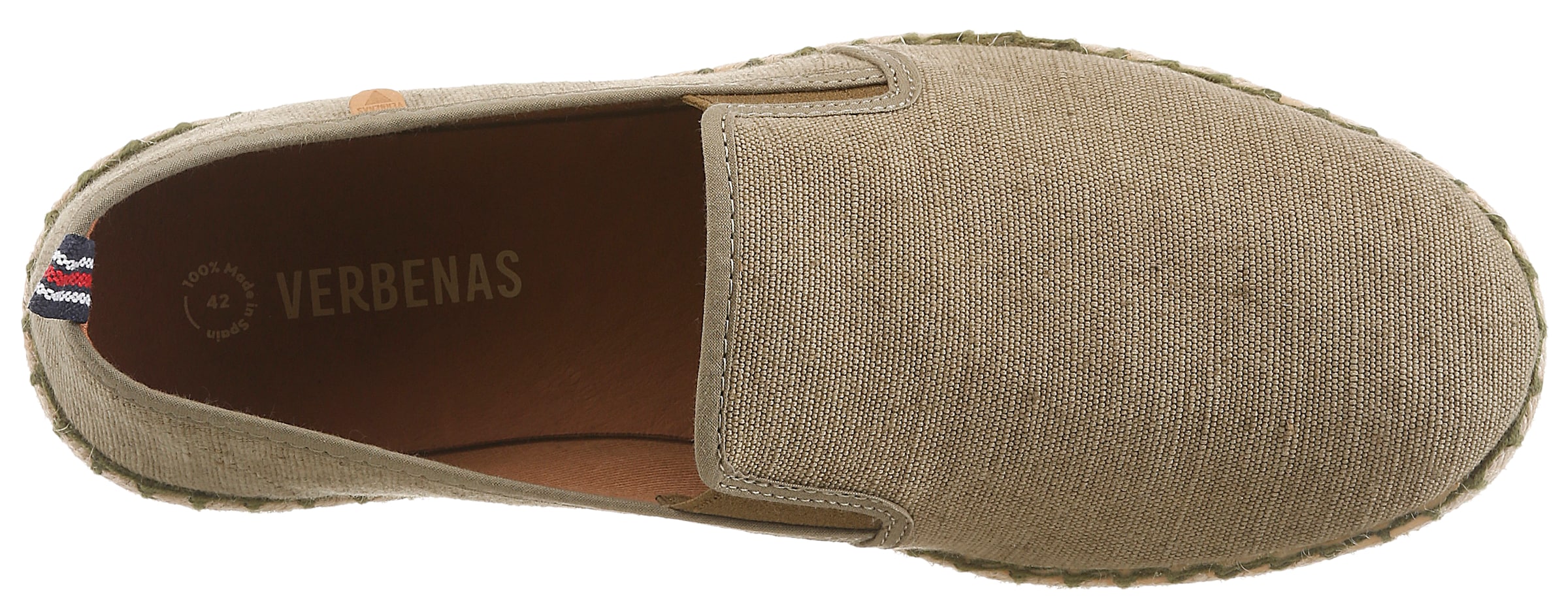 VERBENAS Slipper »TOM MALI«  chaussure à enfiler, chaussure de vacances, chaussure plate avec bordure en raphia